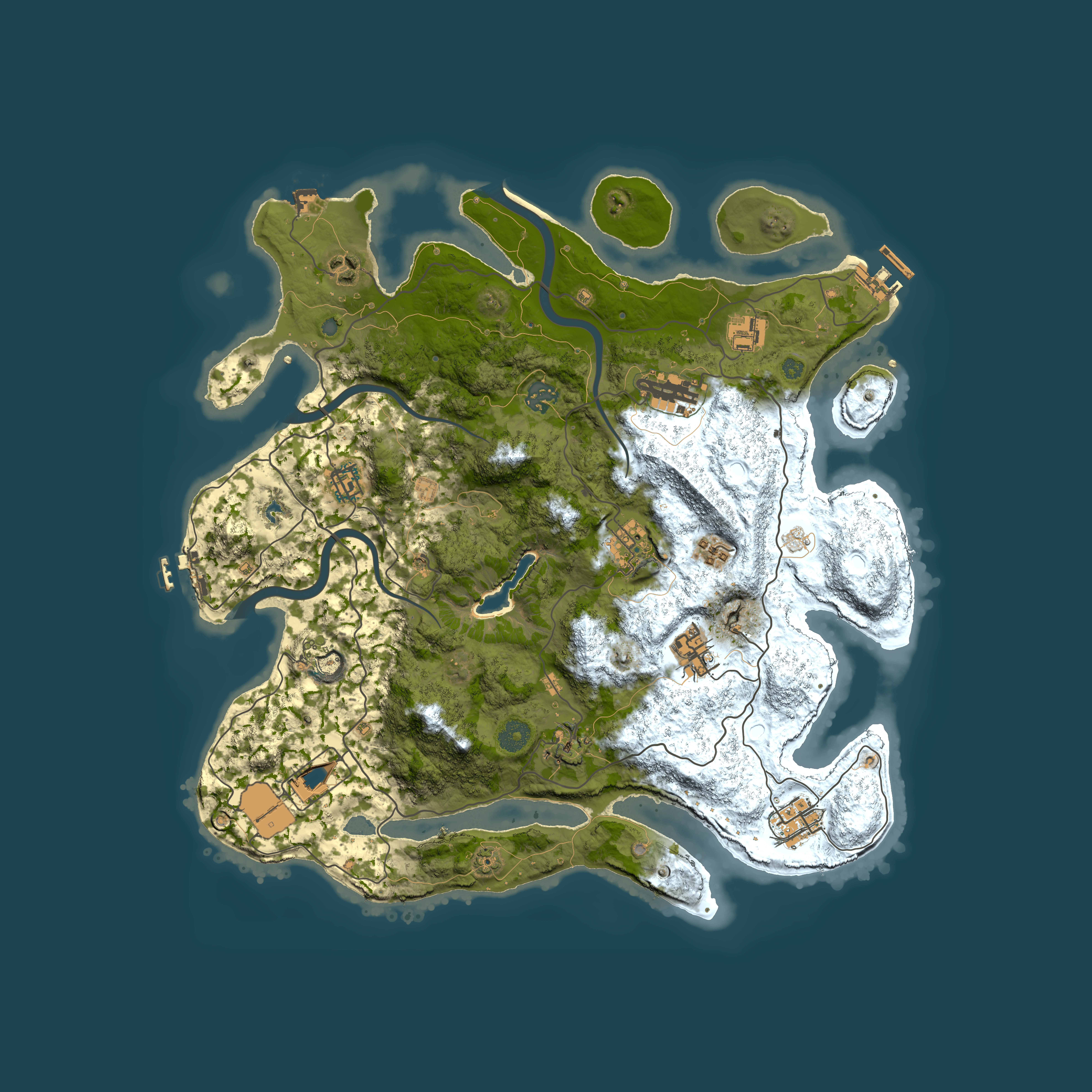 Full top-down render of Rust map seed 1736270856, 4000x4000m