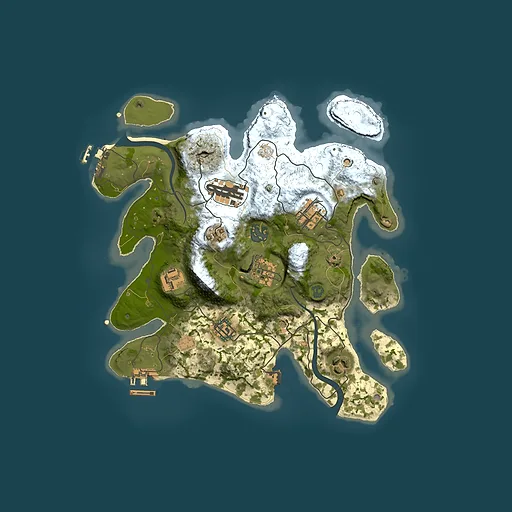 Rust map seed 208183681, 3000x3000m top-down preview