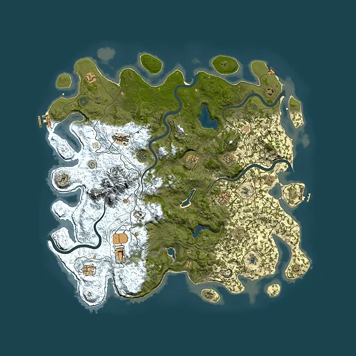 Rust map seed 645035286, 5000x5000m top-down preview