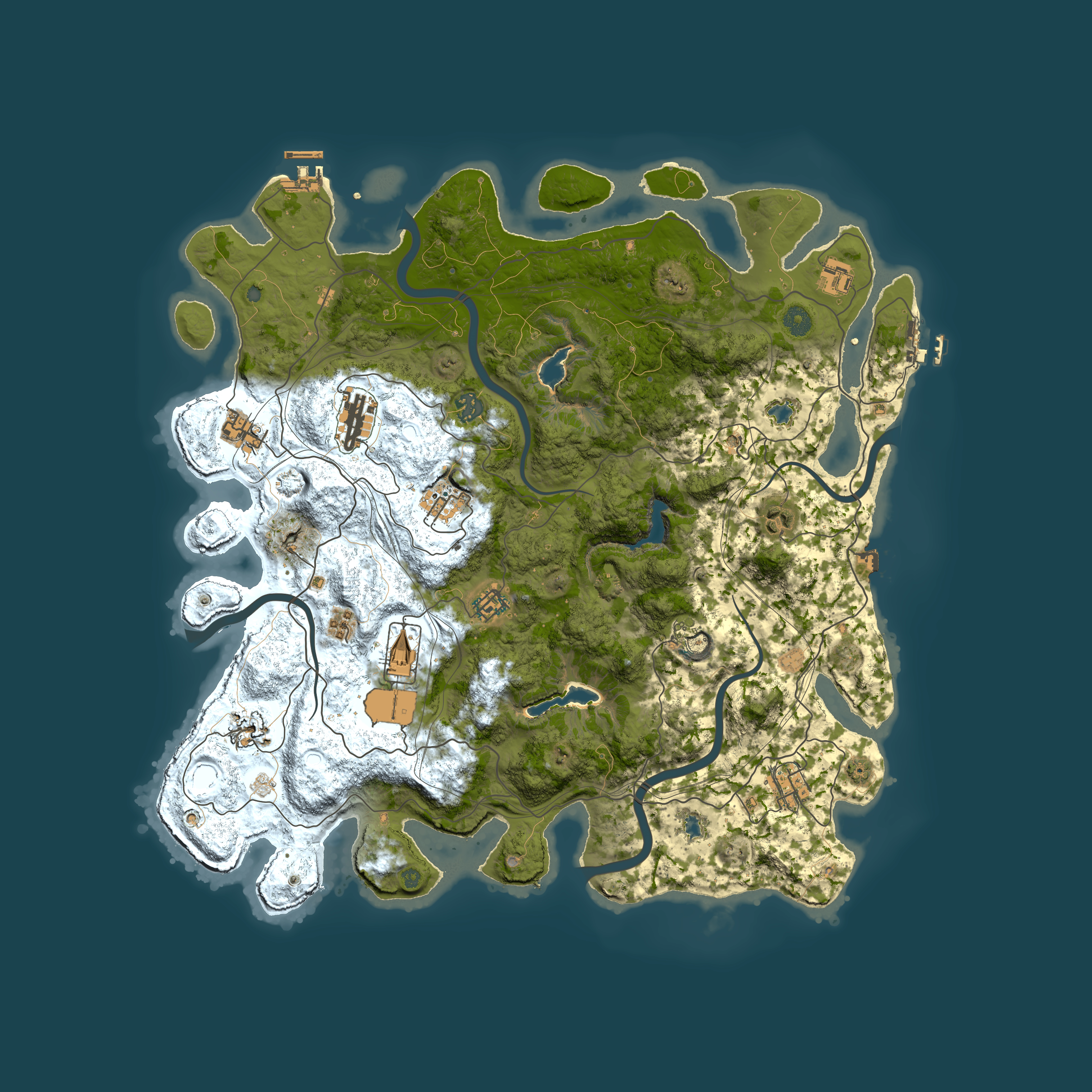 Full top-down render of Rust map seed 391095132, 4500x4500m