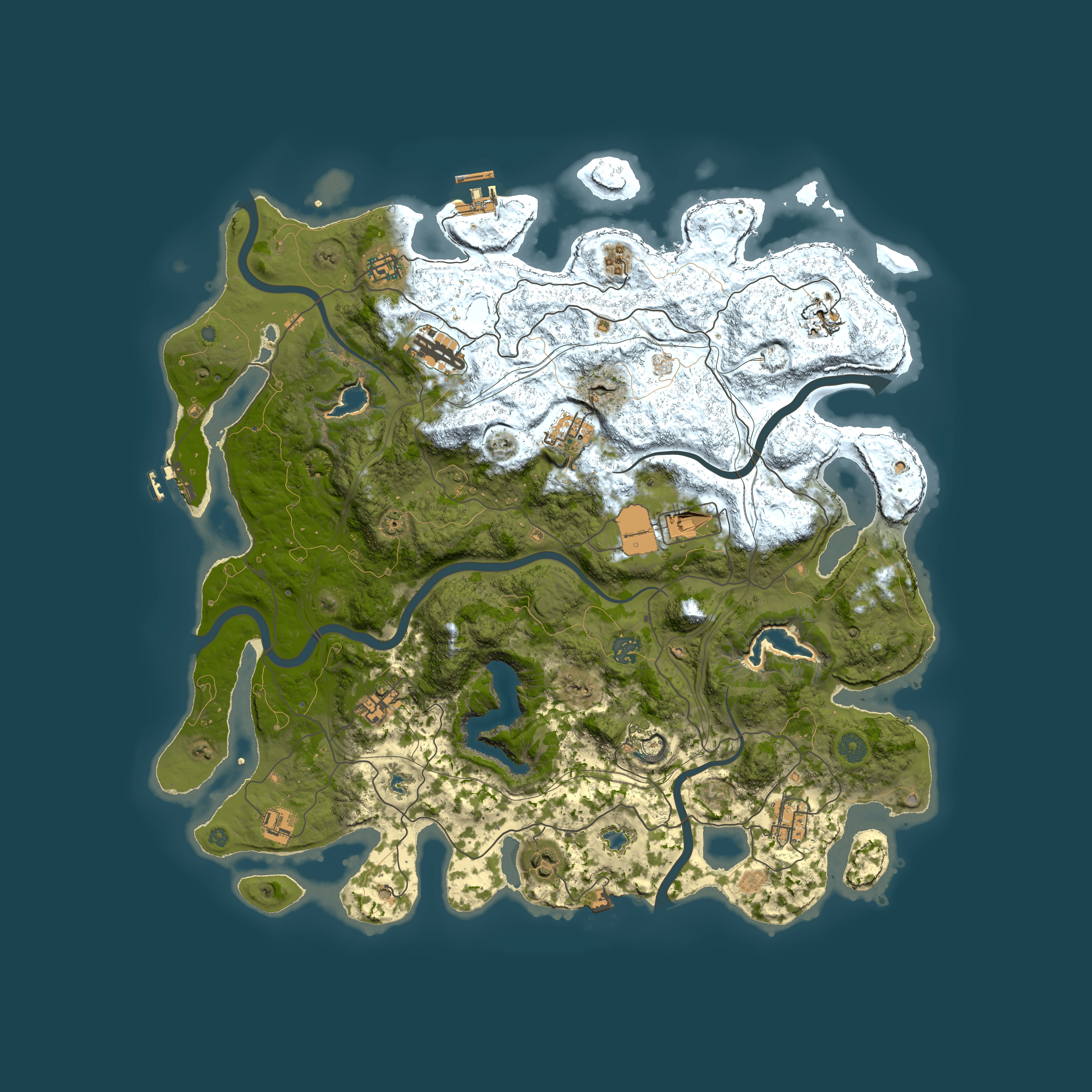 Full top-down render of Rust map seed 2050335269, 4500x4500m