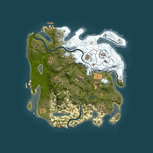 Rust map seed 697461917, 3500x3500m top-down preview