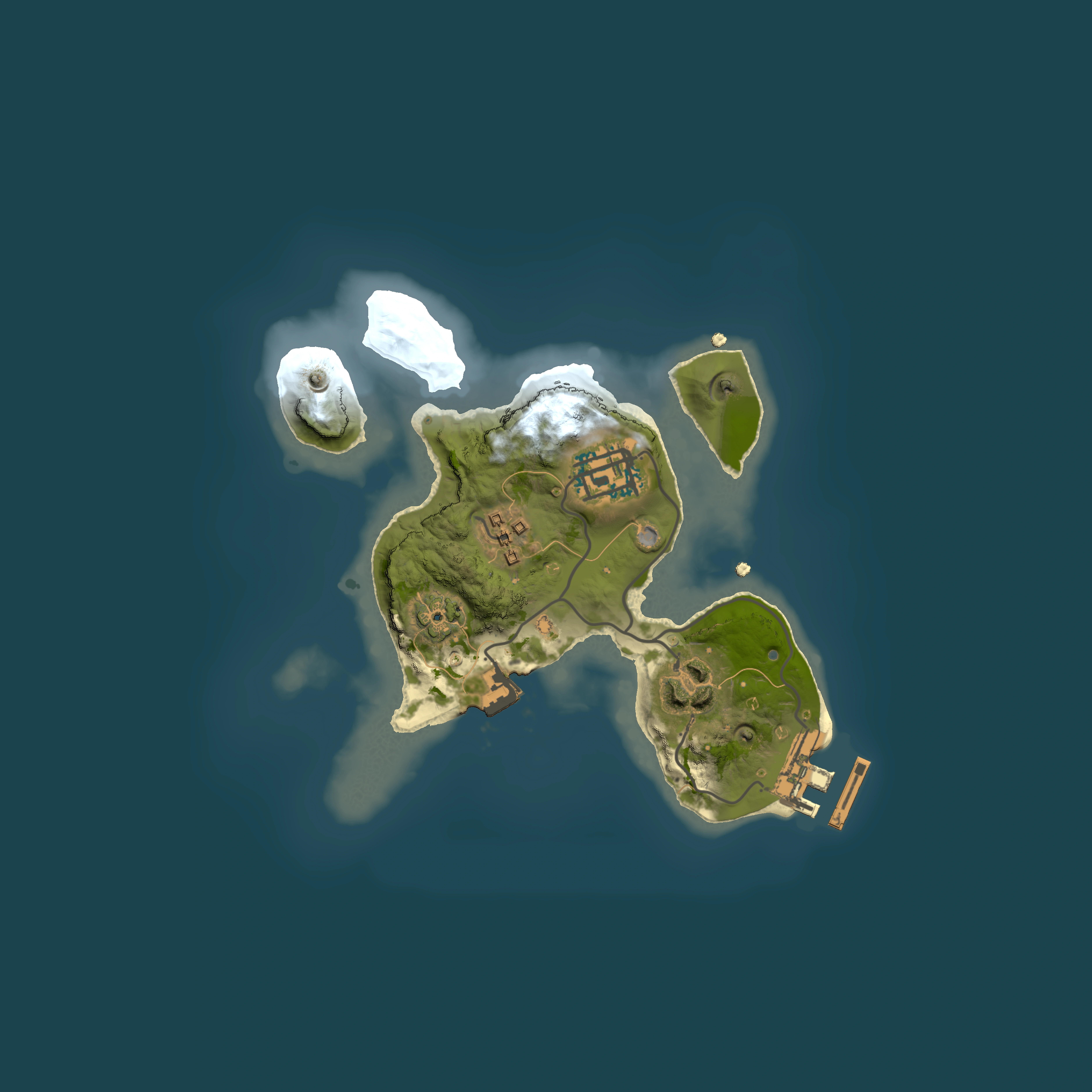 Full top-down render of Rust map seed 406420976, 2000x2000m