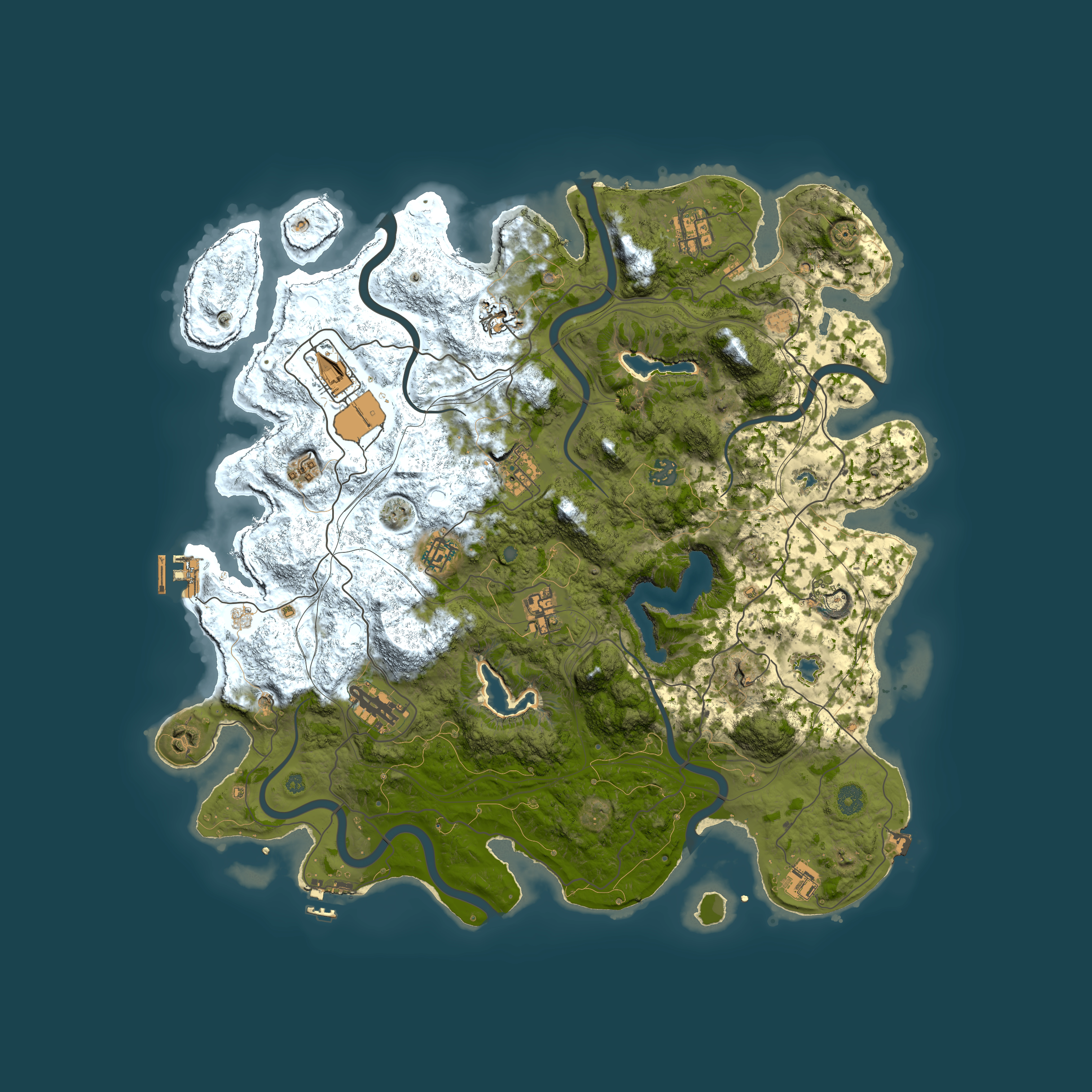 Full top-down render of Rust map seed 1351832062, 4500x4500m