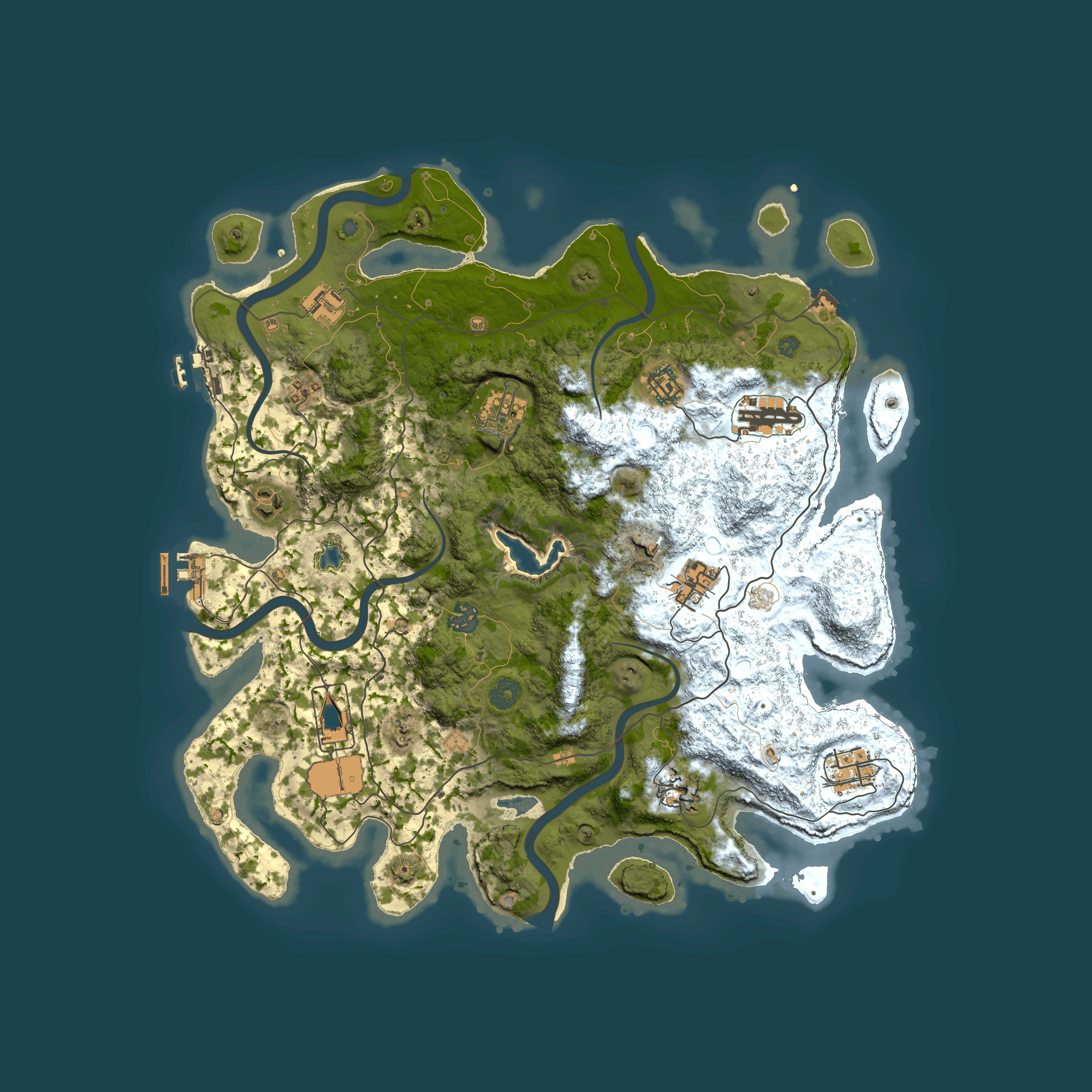 Full top-down render of Rust map seed 1681104056, 4000x4000m