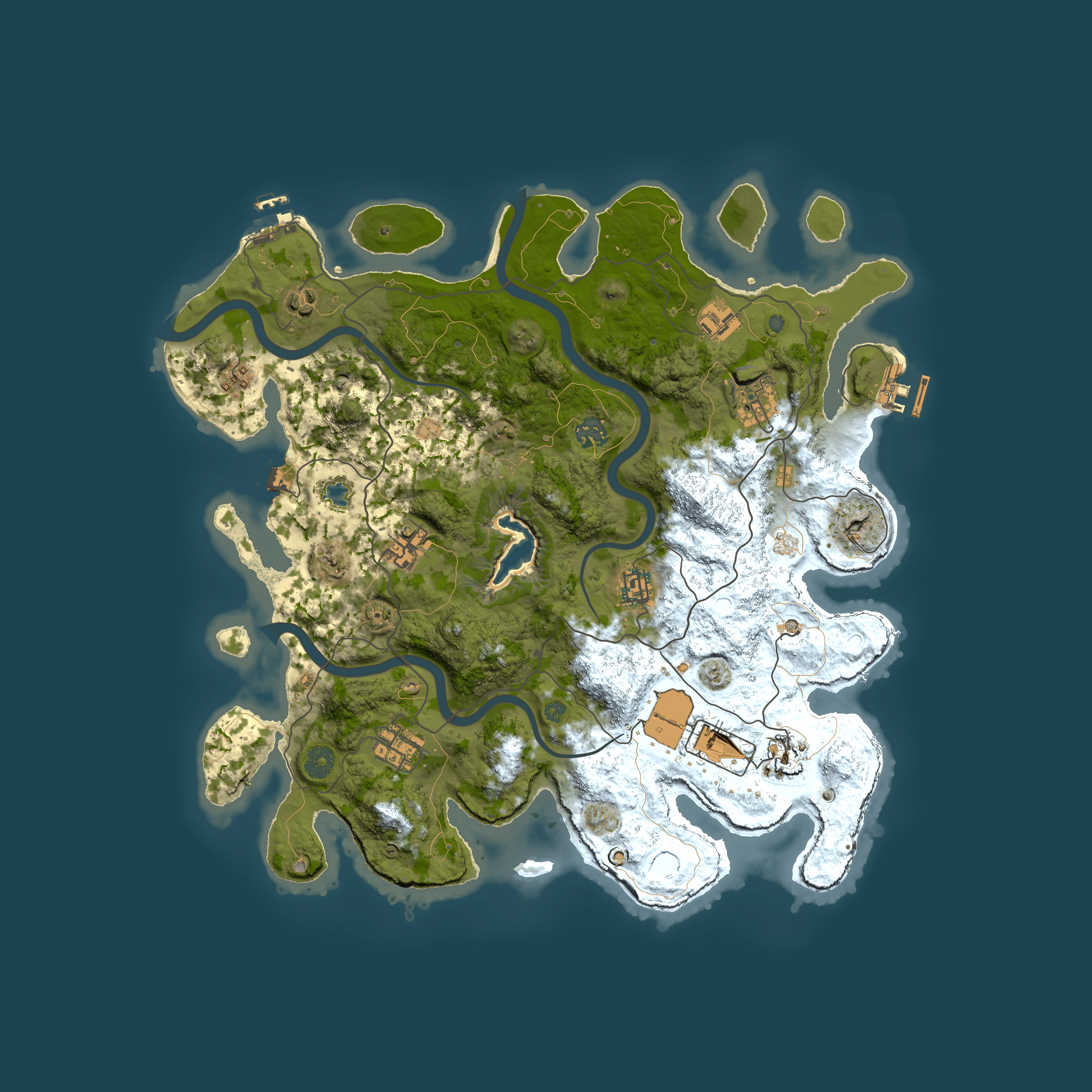 Full top-down render of Rust map seed 1414429532, 4000x4000m