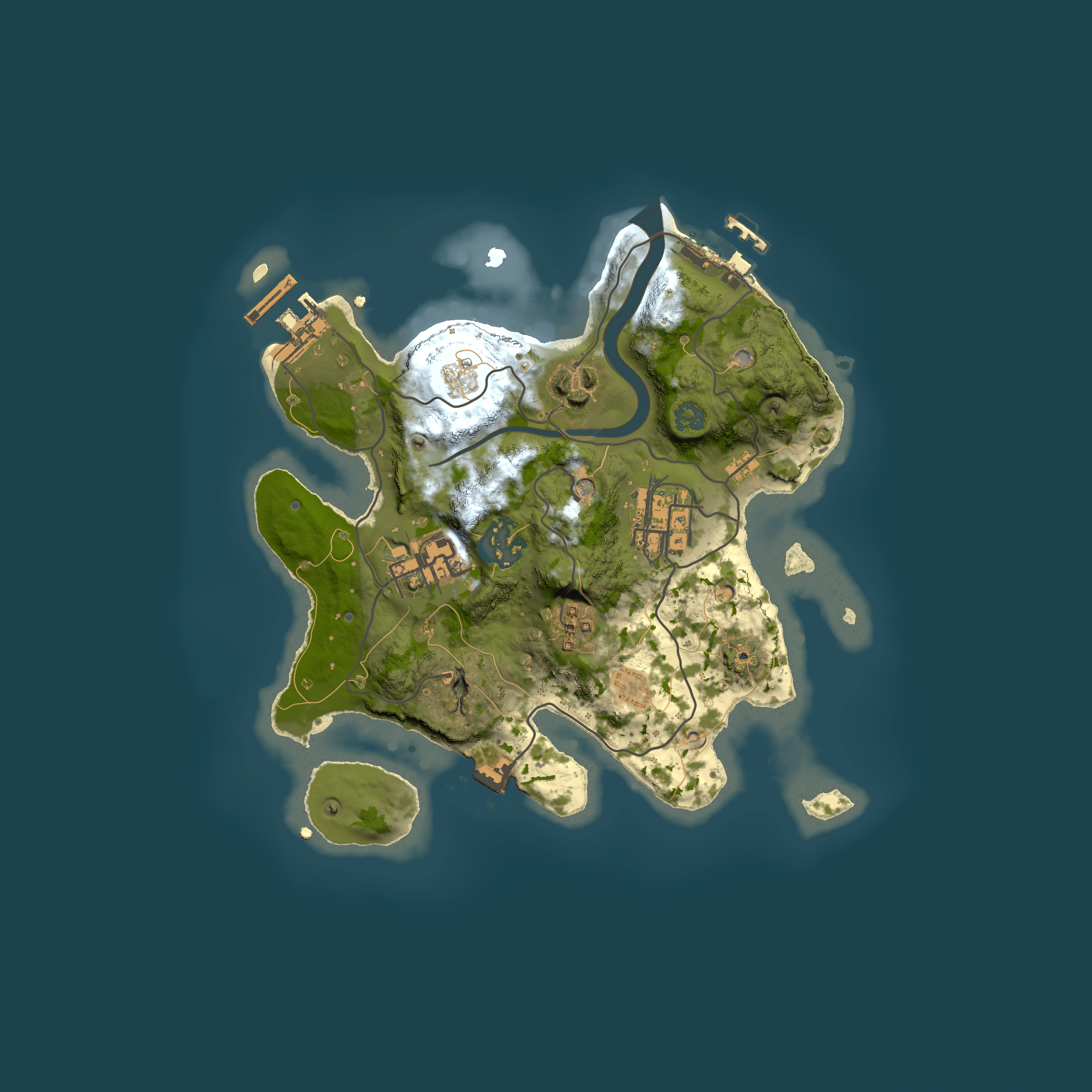 Full top-down render of Rust map seed 1561660943, 2500x2500m