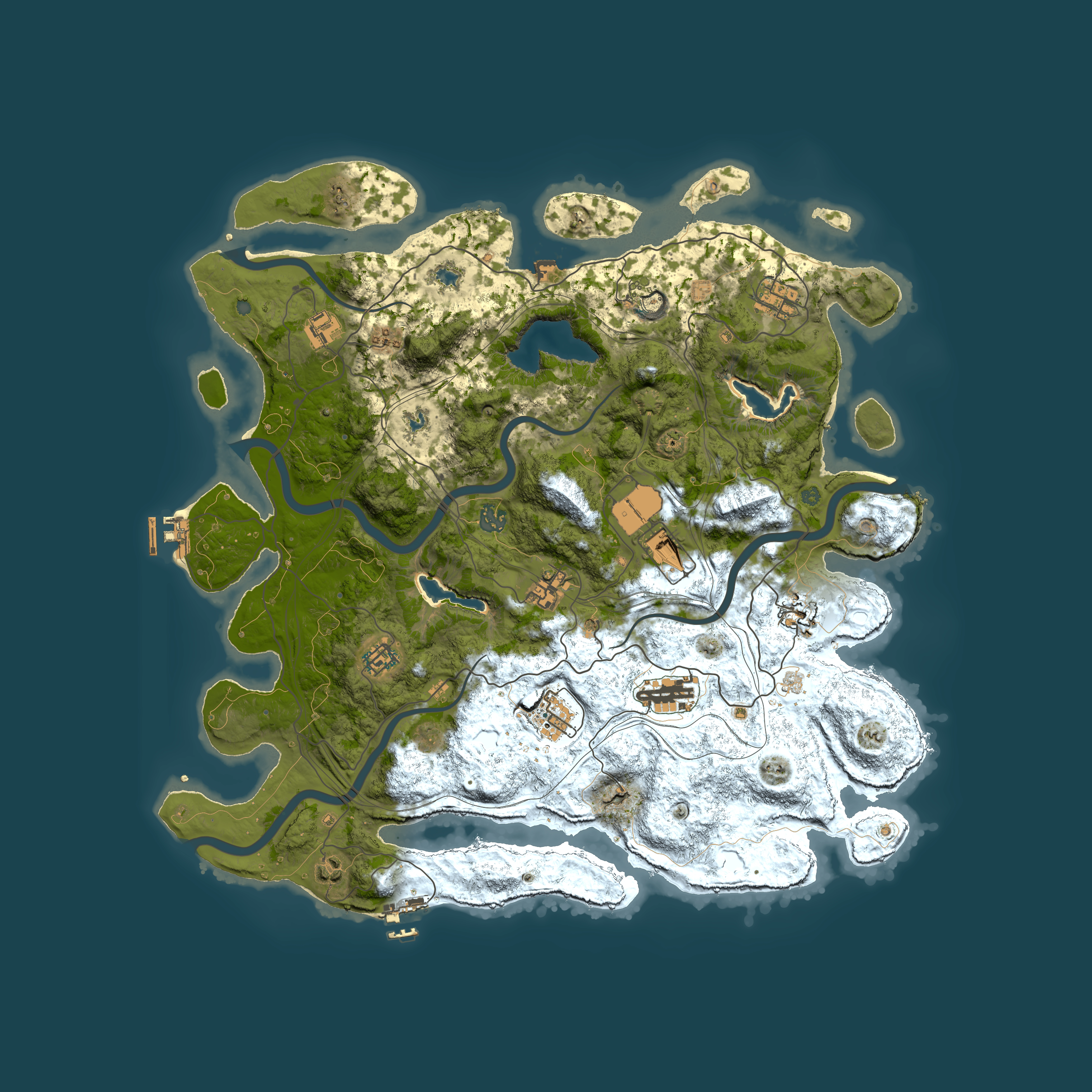 Full top-down render of Rust map seed 1395021514, 4500x4500m