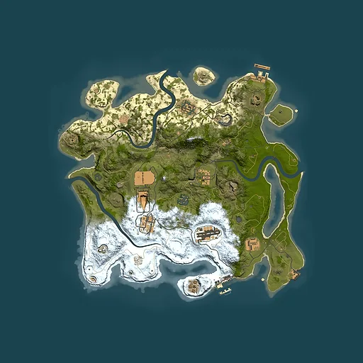 Rust map seed 685382841, 3500x3500m top-down preview