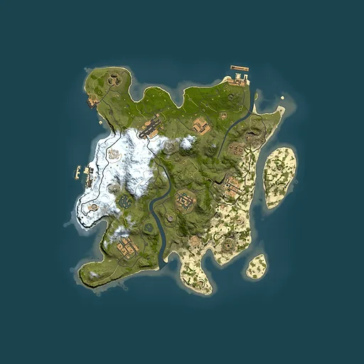 Rust map seed 231152724, 3000x3000m top-down preview