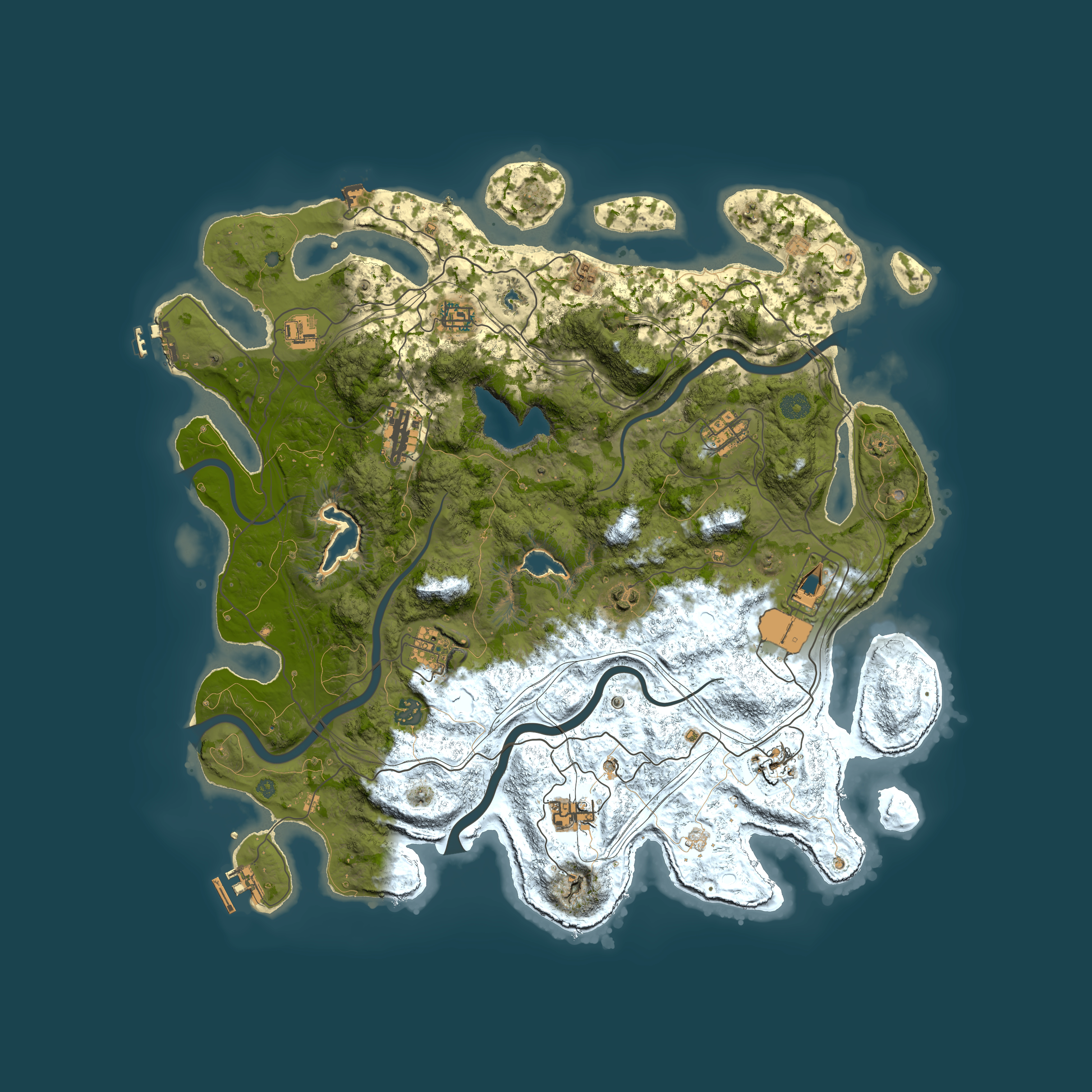 Full top-down render of Rust map seed 2085370096, 4500x4500m