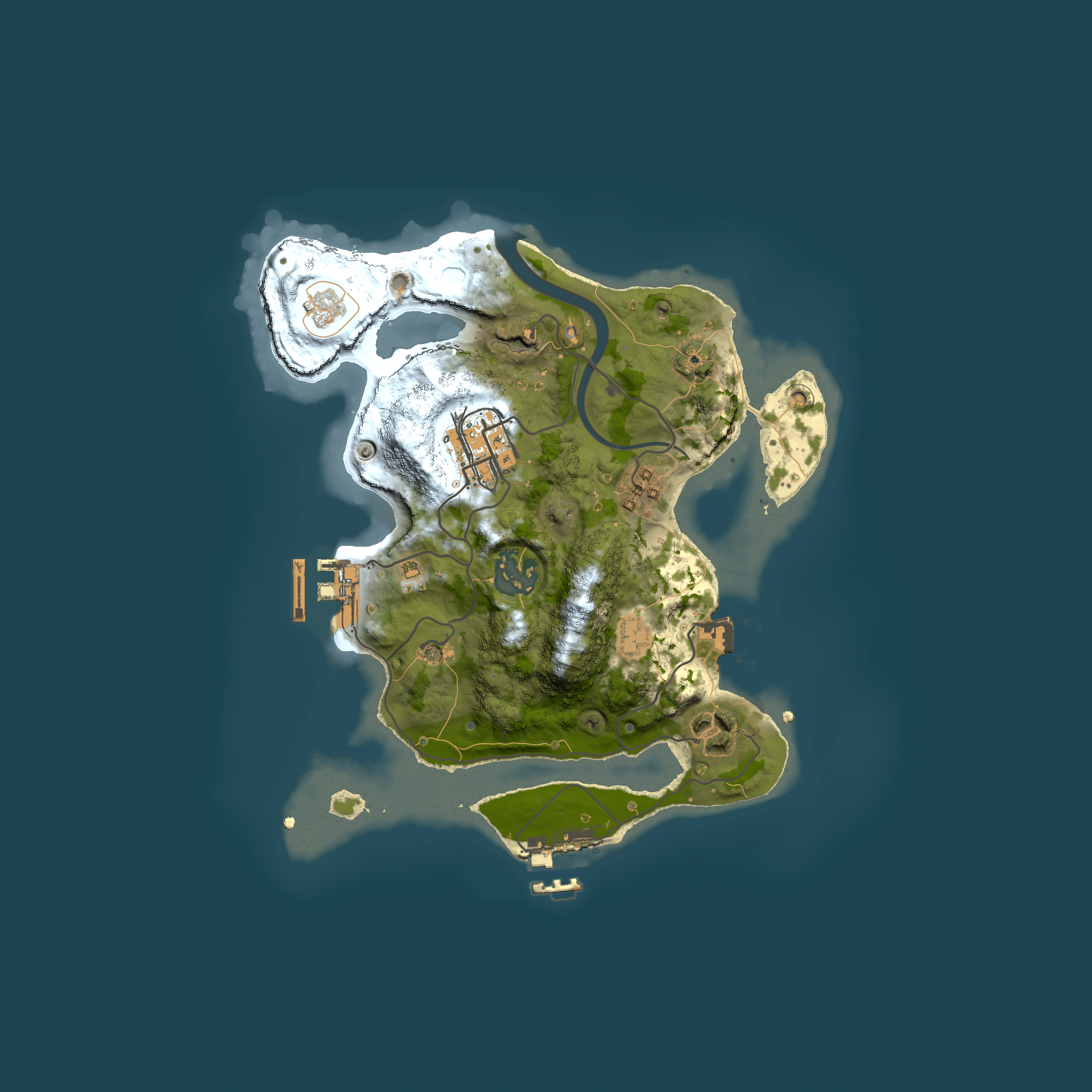 Full top-down render of Rust map seed 490316181, 2500x2500m