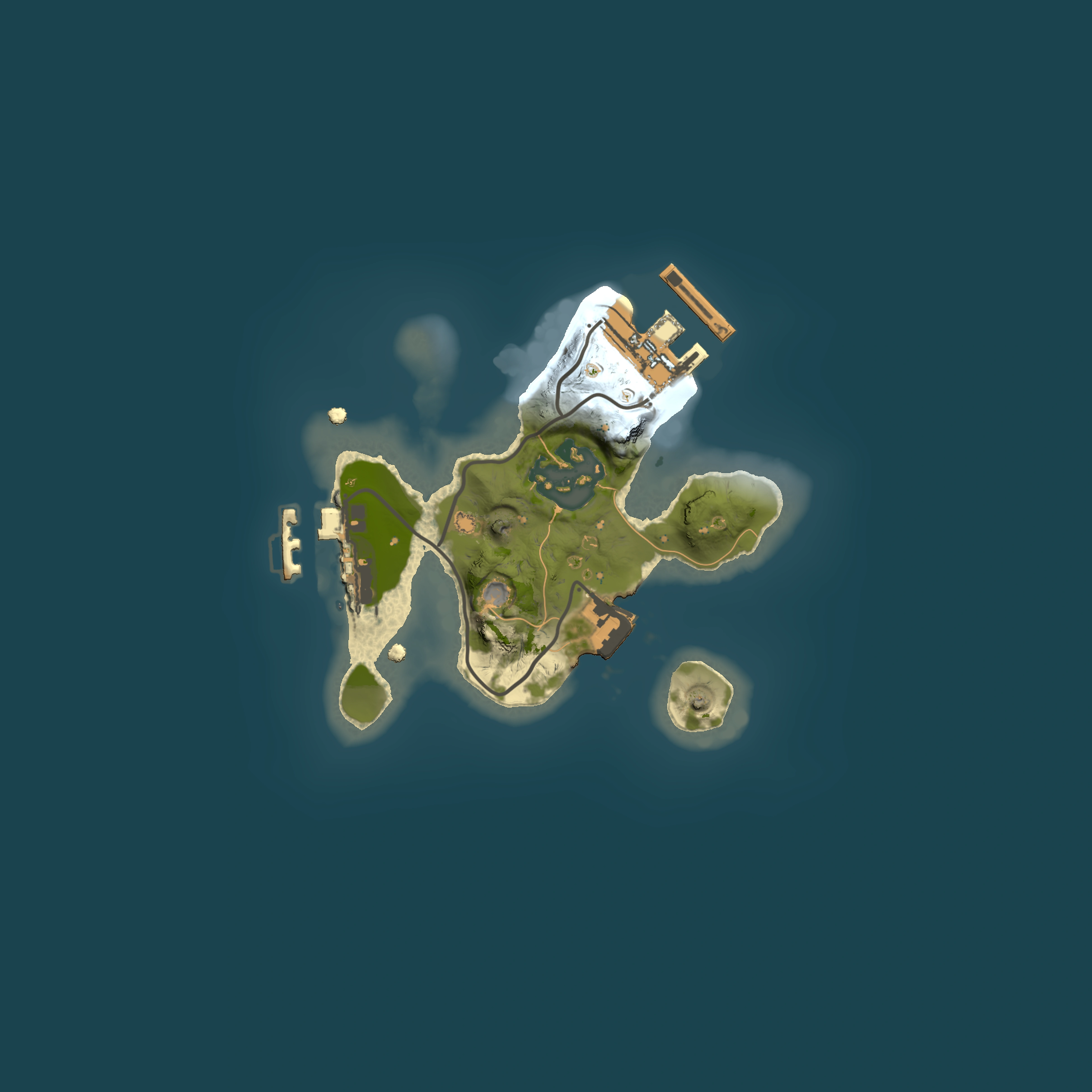 Full top-down render of Rust map seed 1528358902, 1500x1500m