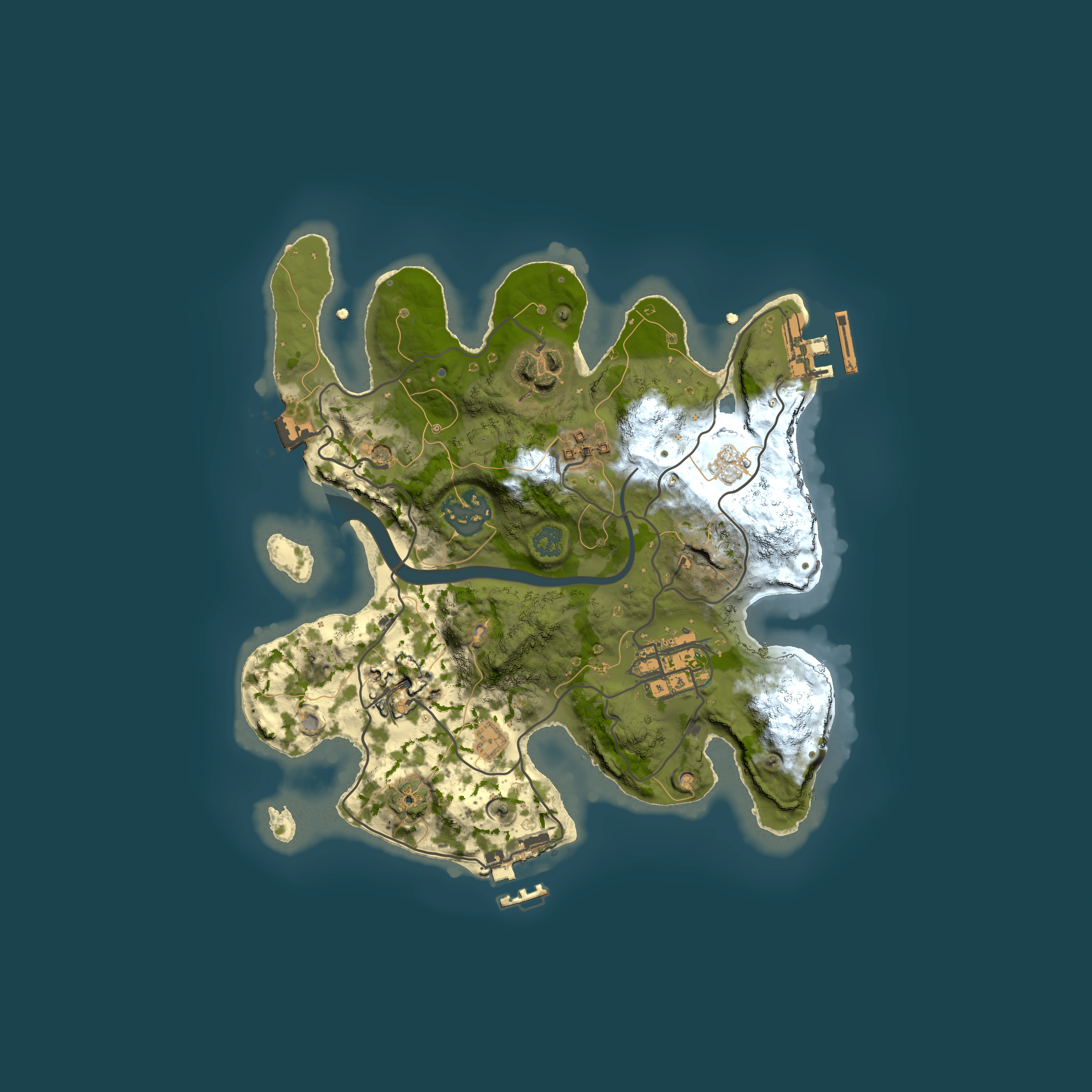 Full top-down render of Rust map seed 1572587930, 2500x2500m