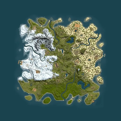 Rust map seed 1221742044, 5000x5000m top-down preview