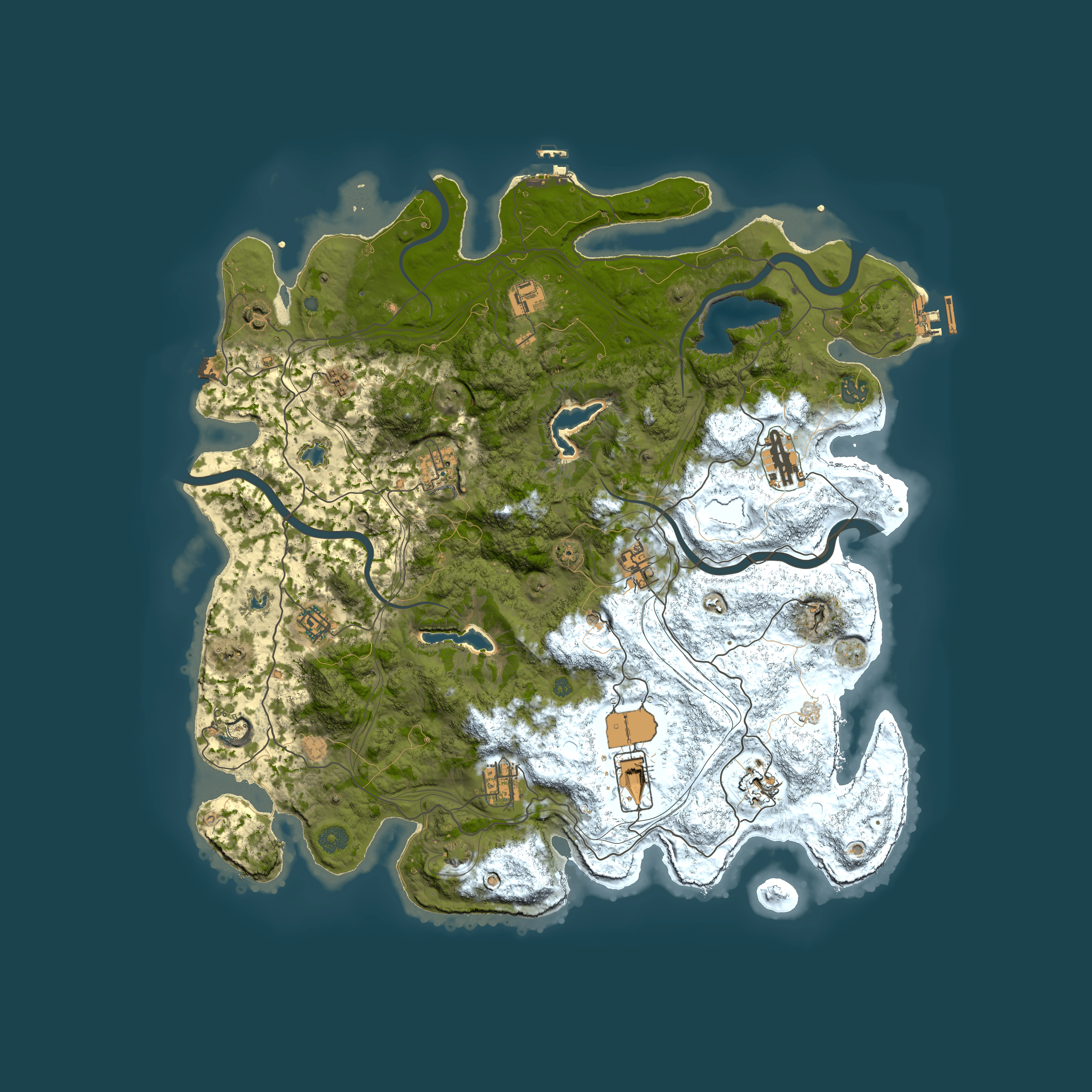 Full top-down render of Rust map seed 2016254830, 4500x4500m