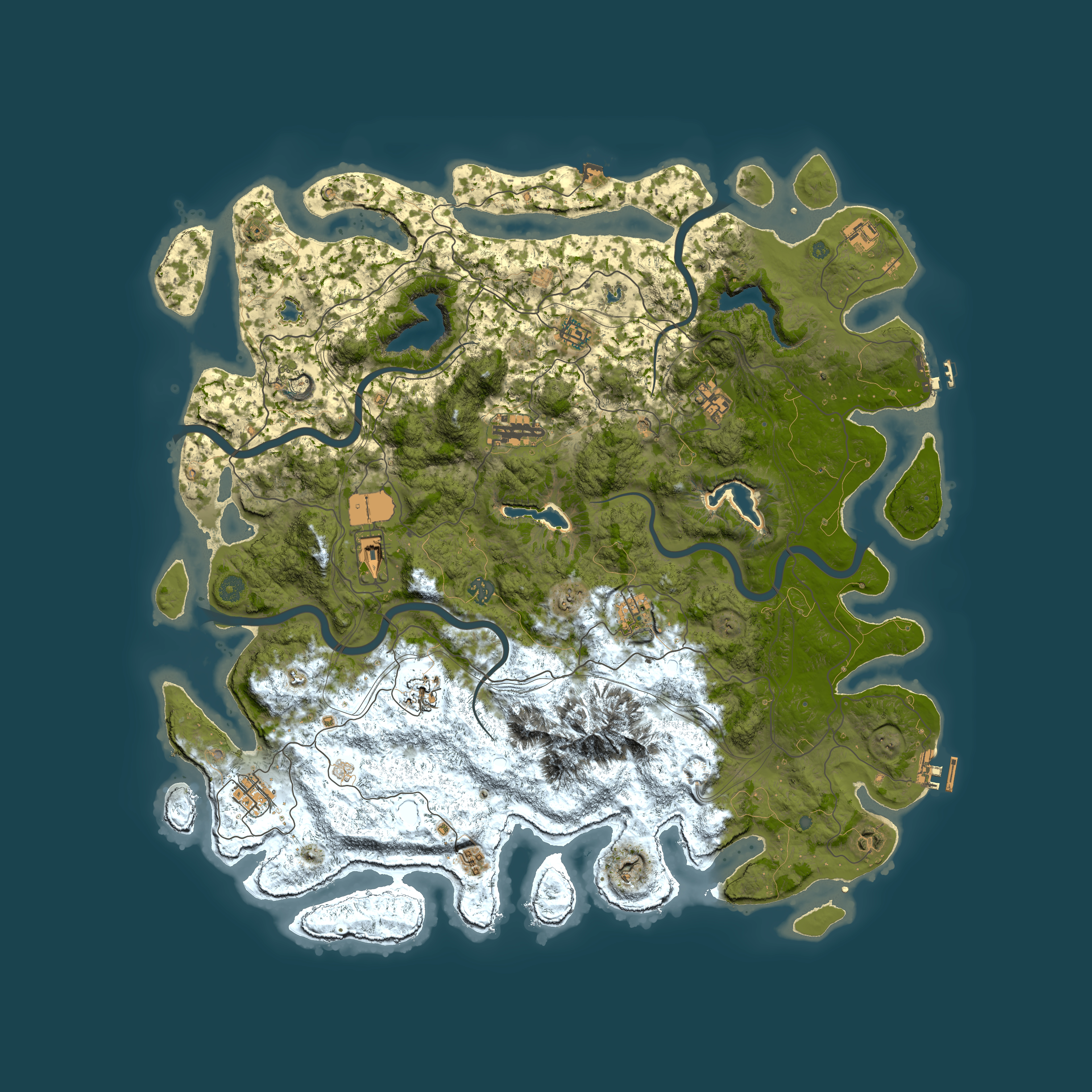 Full top-down render of Rust map seed 1498744265, 5000x5000m