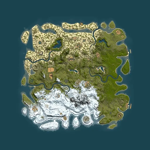 Rust map seed 1498744265, 5000x5000m top-down preview