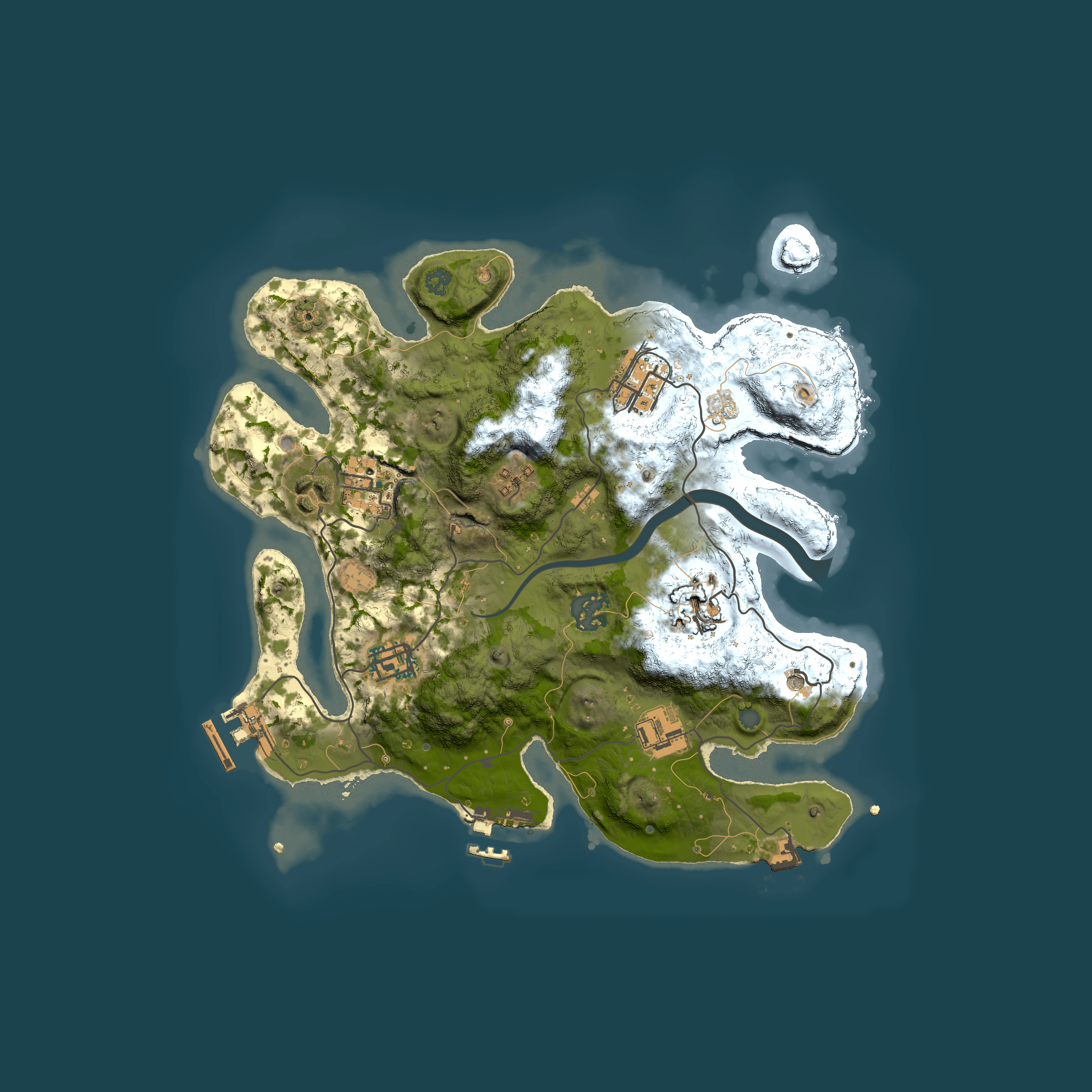 Full top-down render of Rust map seed 1750537027, 3000x3000m