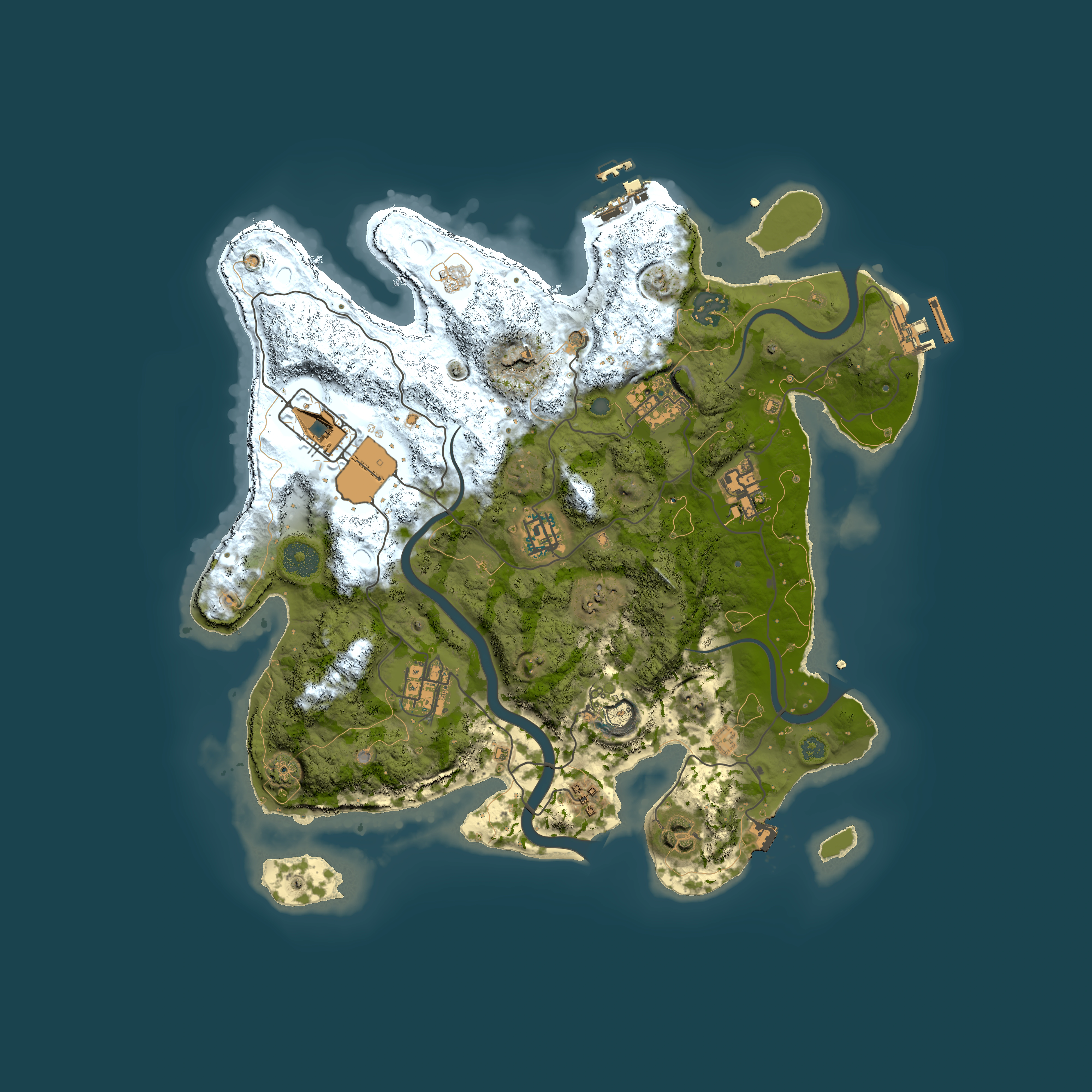 Full top-down render of Rust map seed 456863652, 3500x3500m