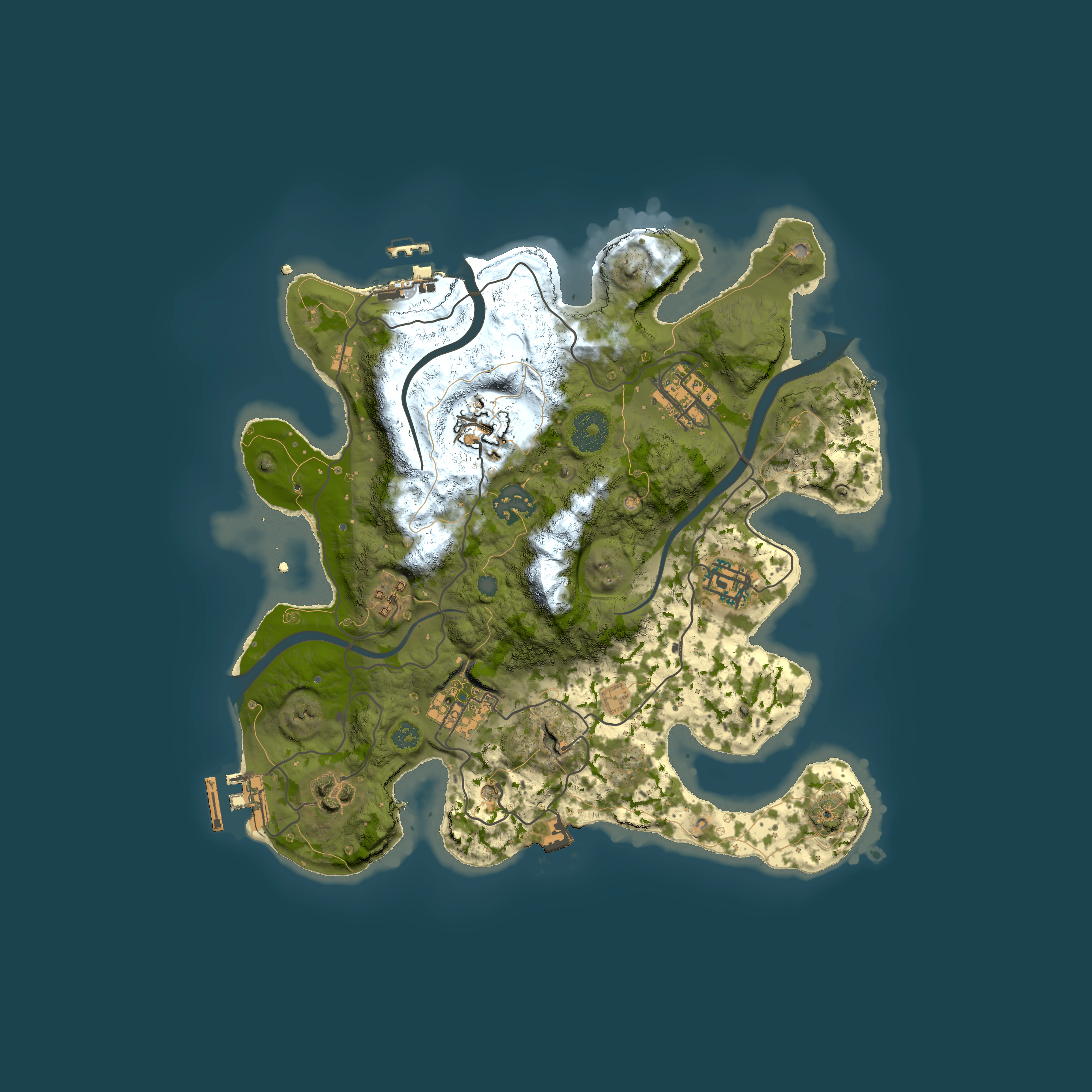 Full top-down render of Rust map seed 1170371054, 3000x3000m