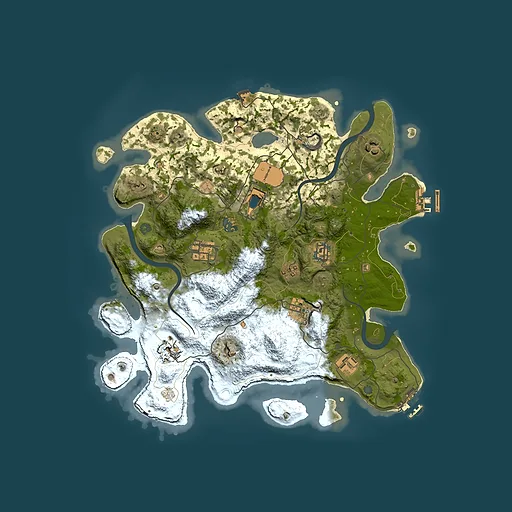 Rust map seed 1384564633, 3500x3500m top-down preview