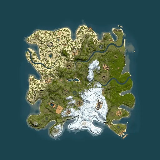 Rust map seed 1115446383, 4000x4000m top-down preview
