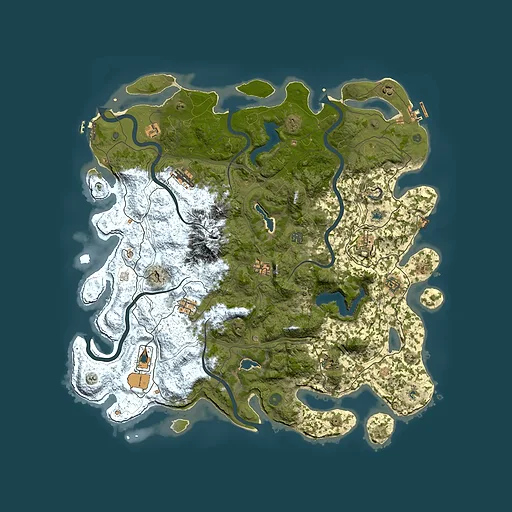 Rust map seed 171040074, 5000x5000m top-down preview