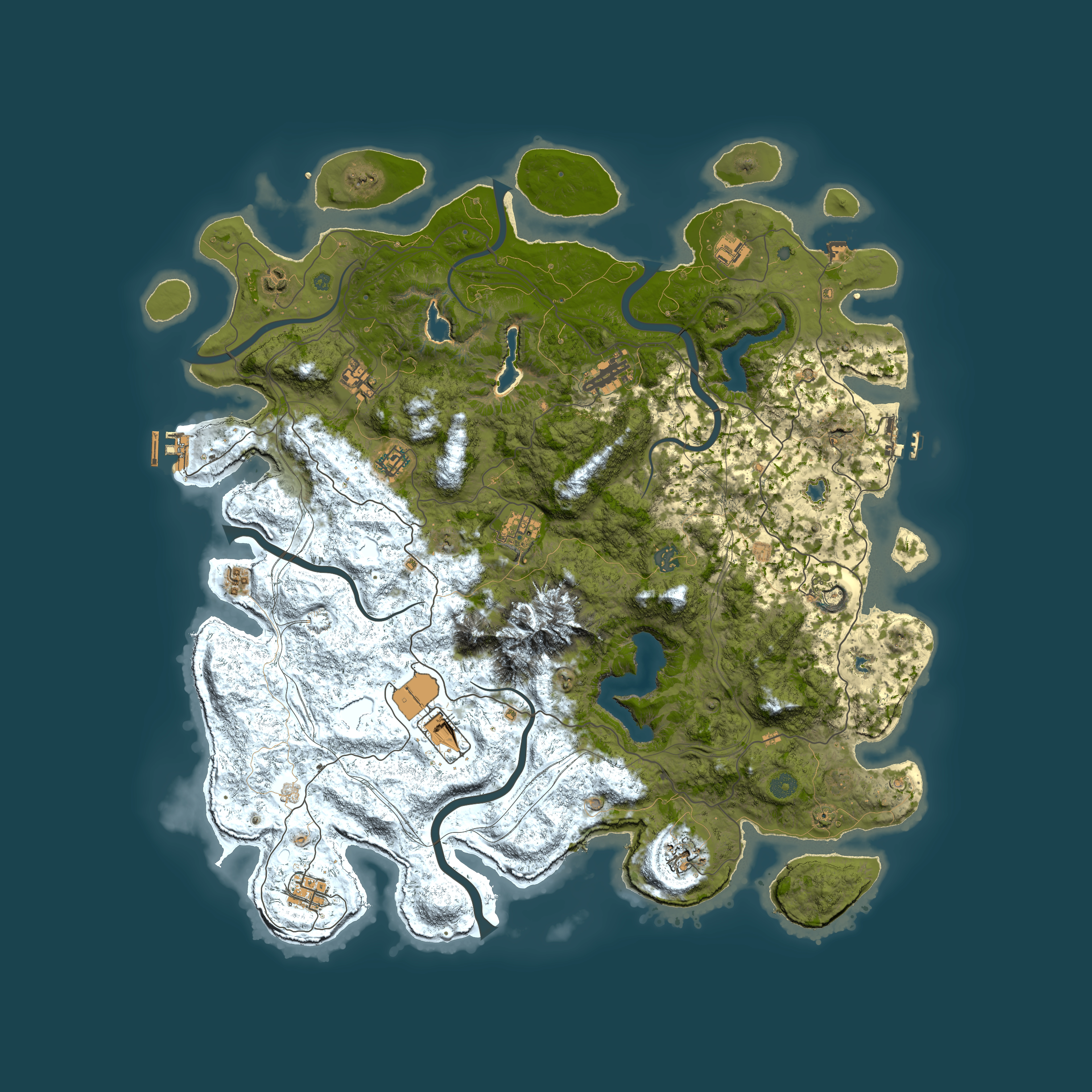 Full top-down render of Rust map seed 1879817840, 5000x5000m