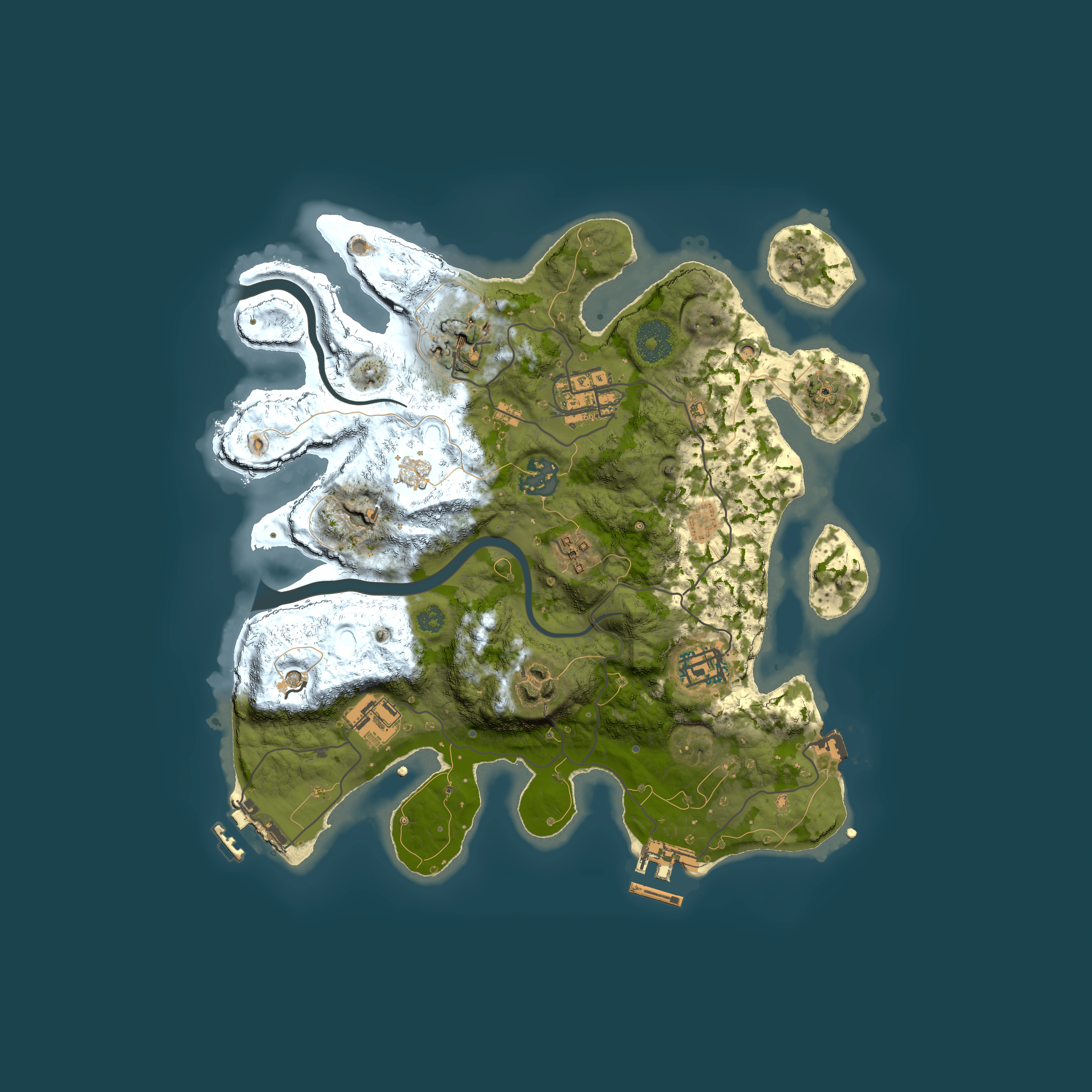 Full top-down render of Rust map seed 1939269624, 3000x3000m
