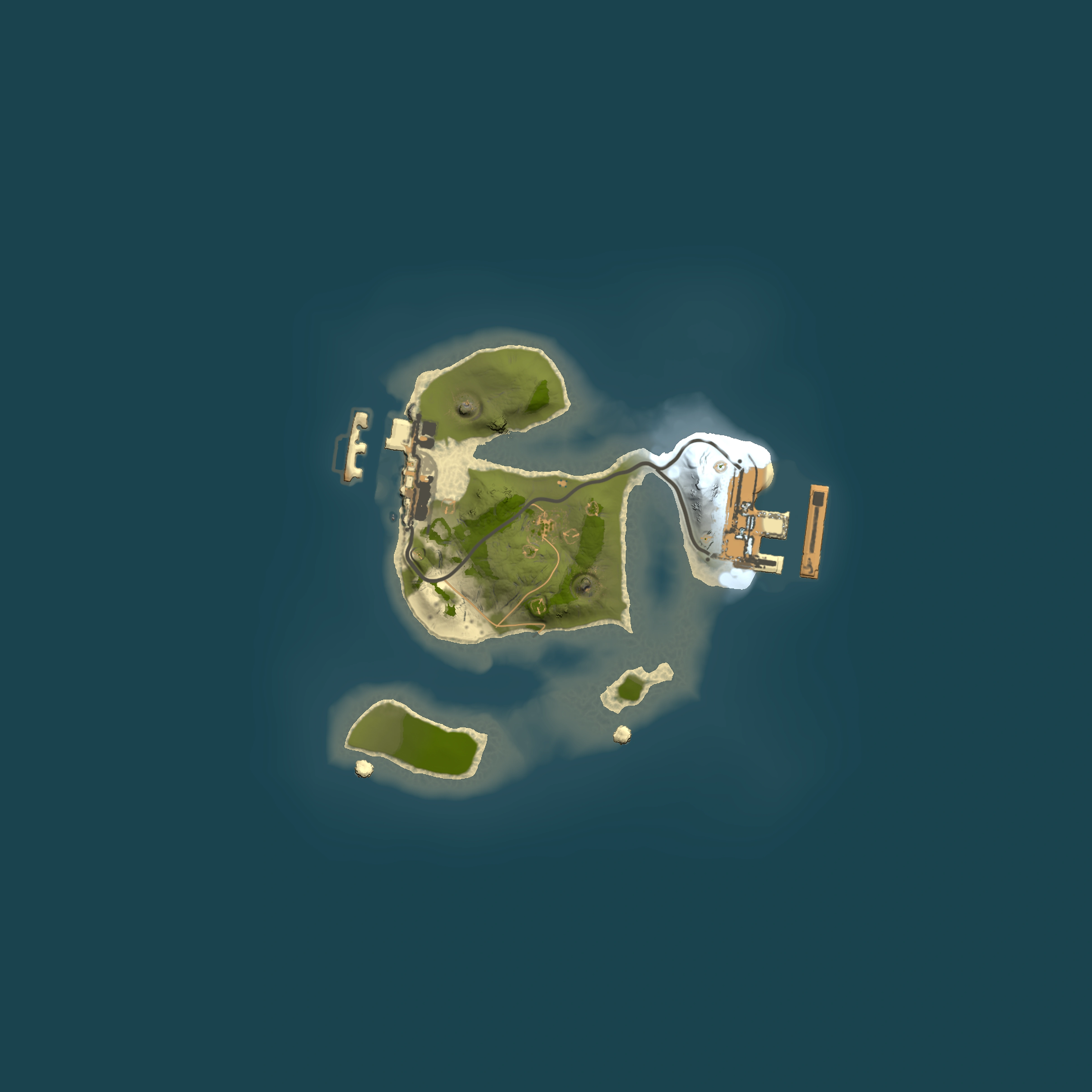 Full top-down render of Rust map seed 2036313584, 1500x1500m