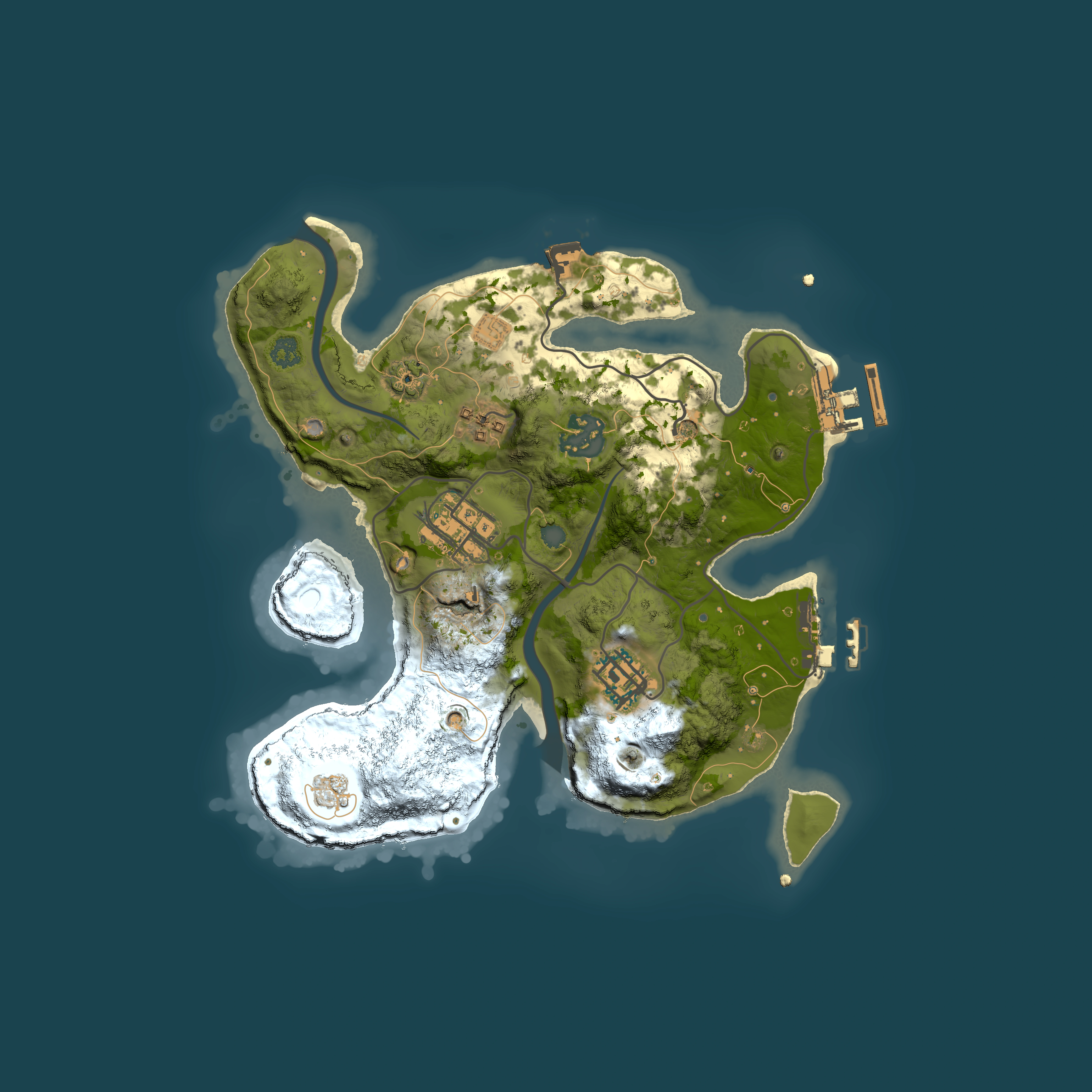 Full top-down render of Rust map seed 1870585510, 2500x2500m