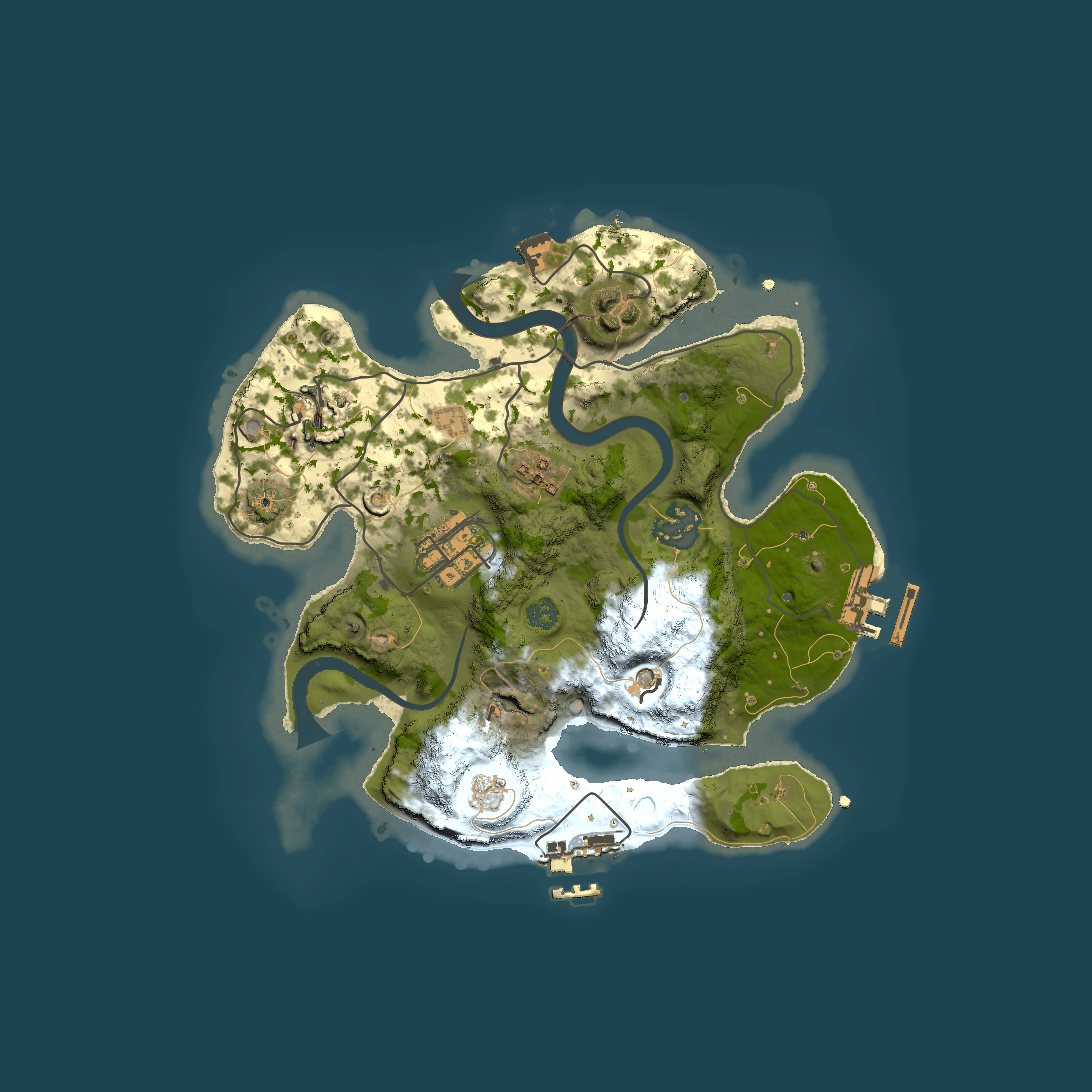 Full top-down render of Rust map seed 979032010, 2500x2500m