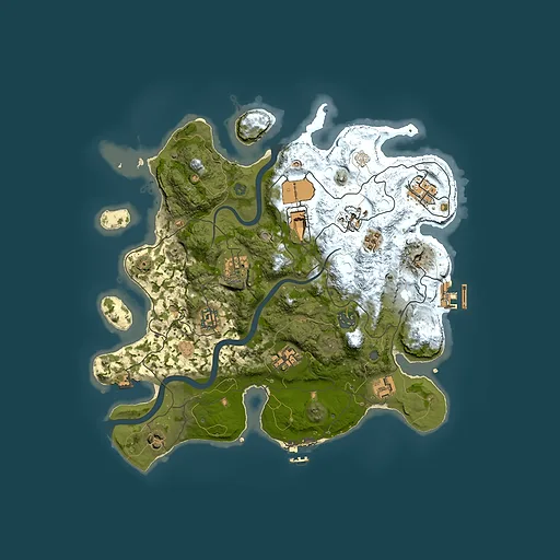 Rust map seed 107037909, 3500x3500m top-down preview