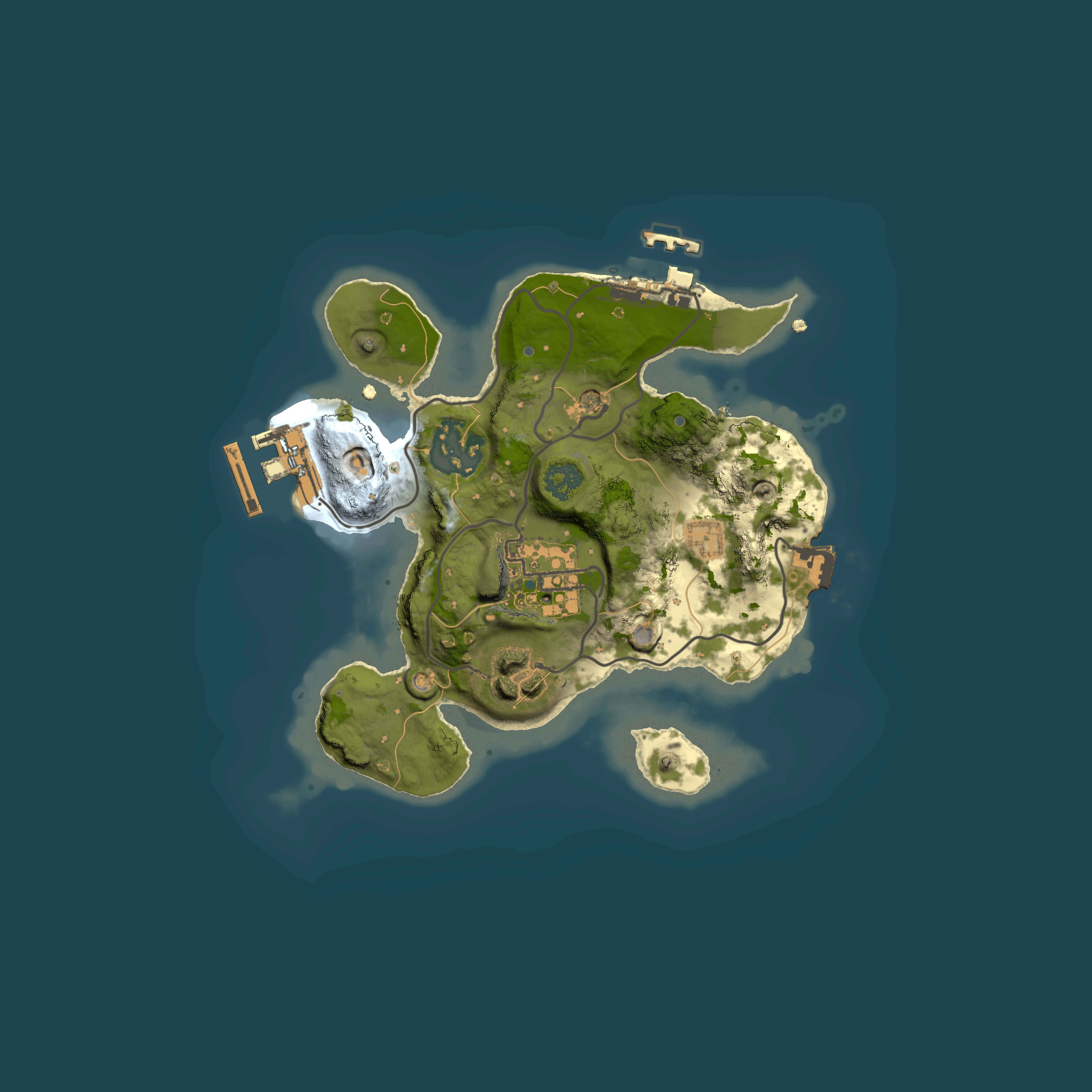 Full top-down render of Rust map seed 2079392160, 2000x2000m