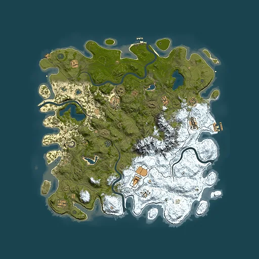 Rust map seed 726614074, 5000x5000m top-down preview
