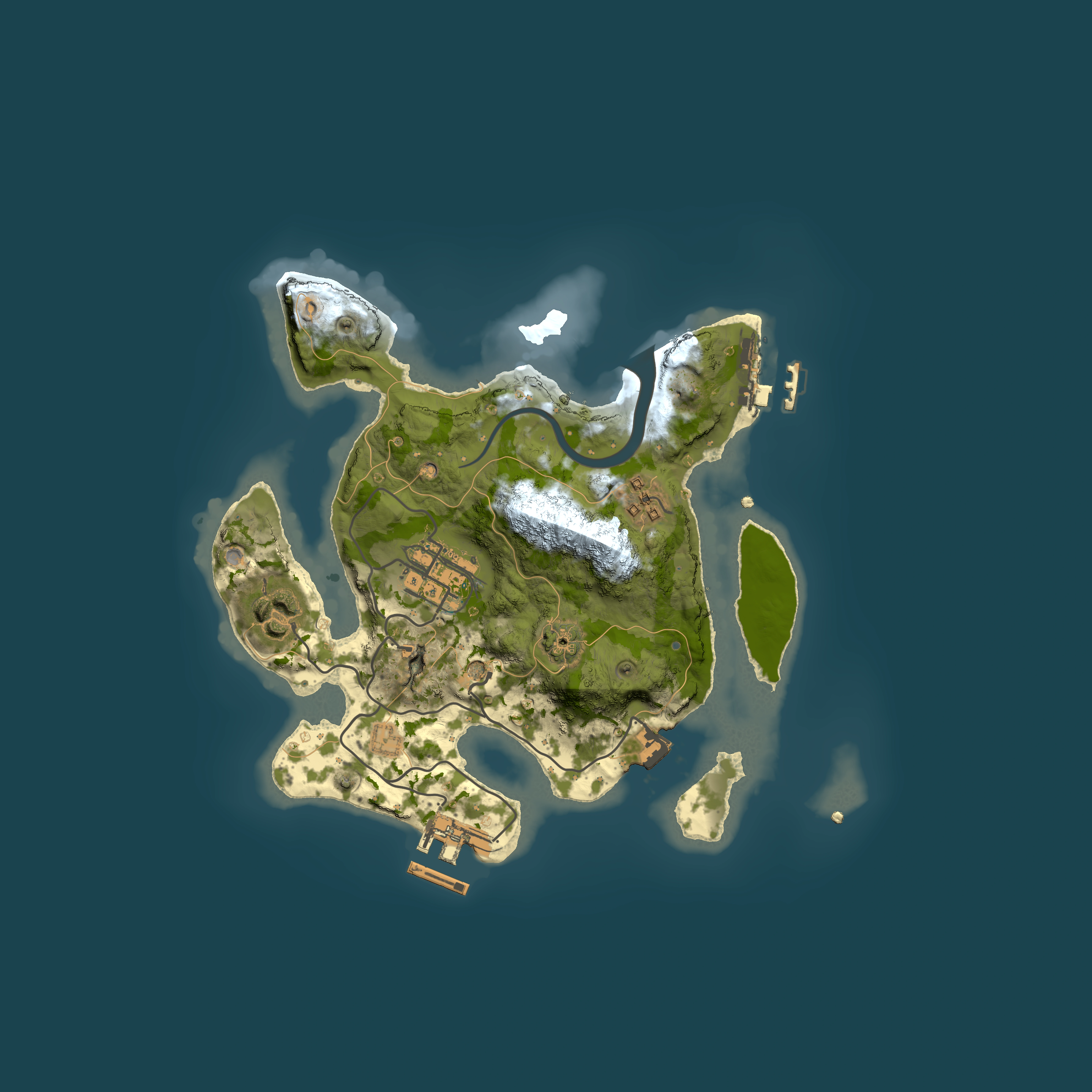 Full top-down render of Rust map seed 46182226, 2500x2500m