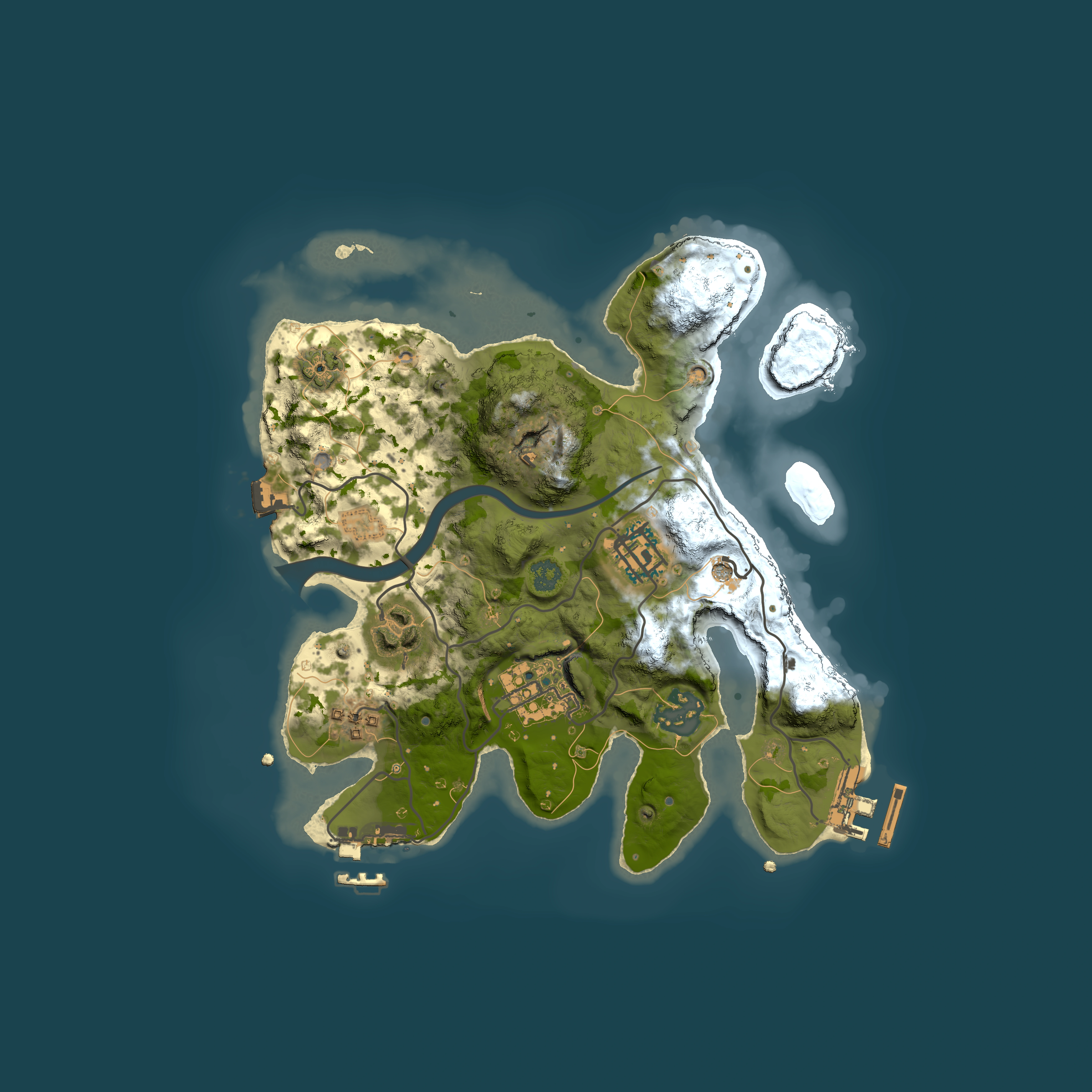Full top-down render of Rust map seed 739547786, 2500x2500m