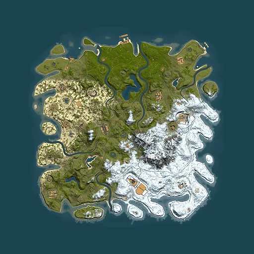 Rust map seed 516572815, 5000x5000m top-down preview