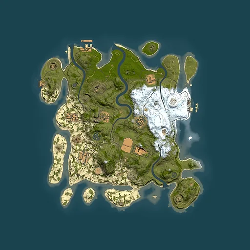 Rust map seed 1329550386, 3500x3500m top-down preview