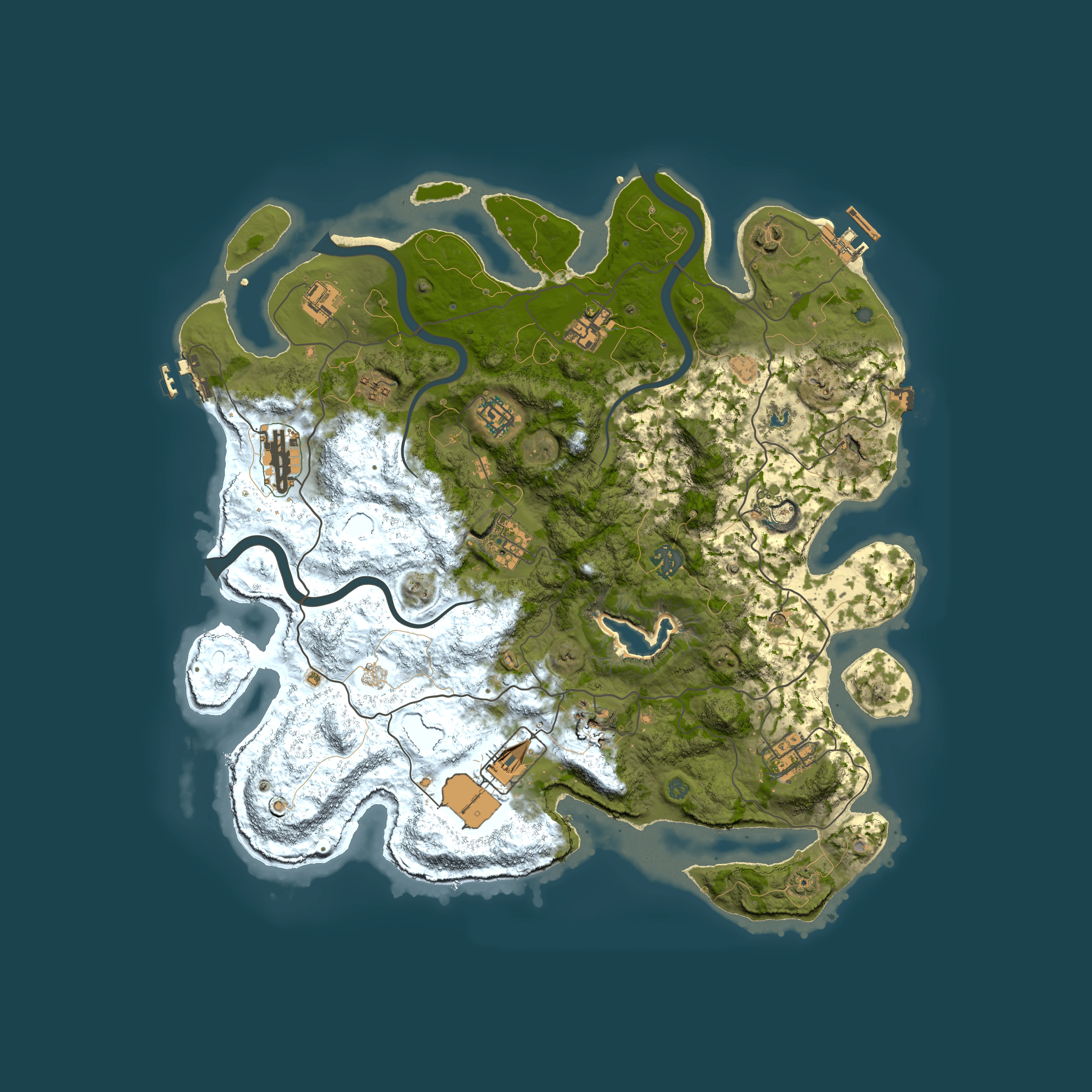 Full top-down render of Rust map seed 880855148, 4000x4000m