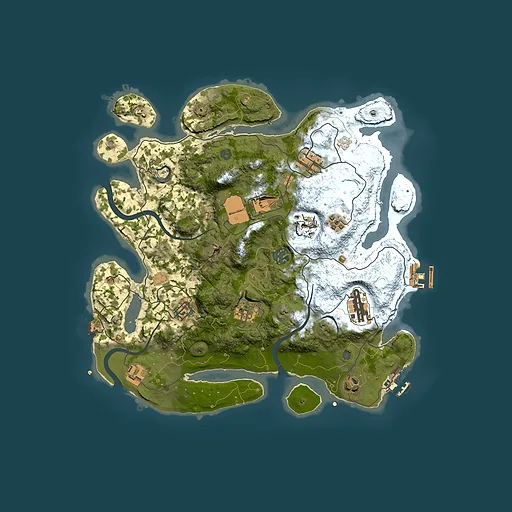 Rust map seed 866993930, 3500x3500m top-down preview
