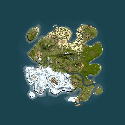 Rust map seed 64955622, 3000x3000m top-down preview