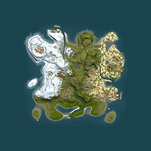 Rust map seed 437257821, 3000x3000m top-down preview