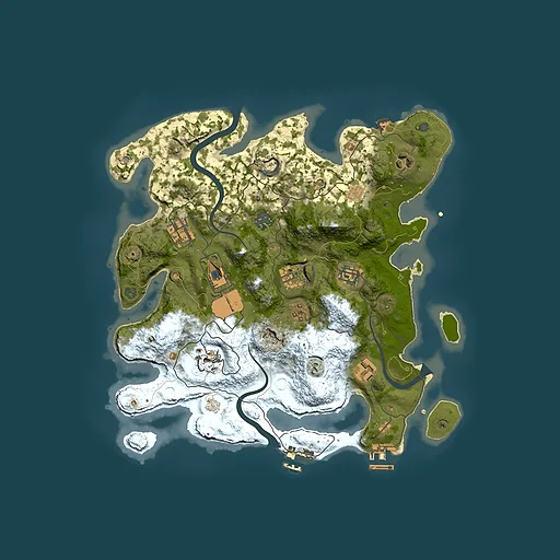 Rust map seed 497579806, 3500x3500m top-down preview