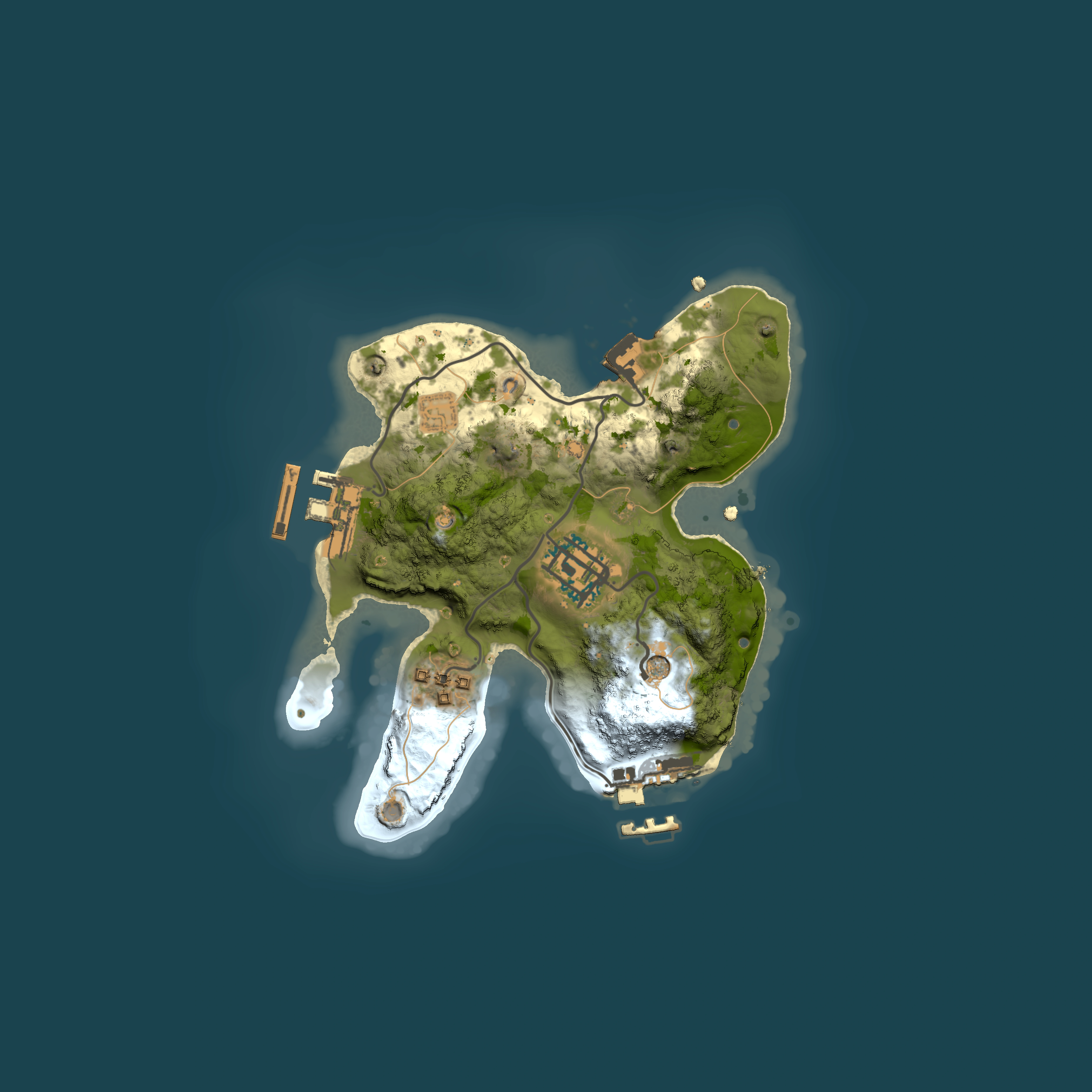 Full top-down render of Rust map seed 90198384, 2000x2000m