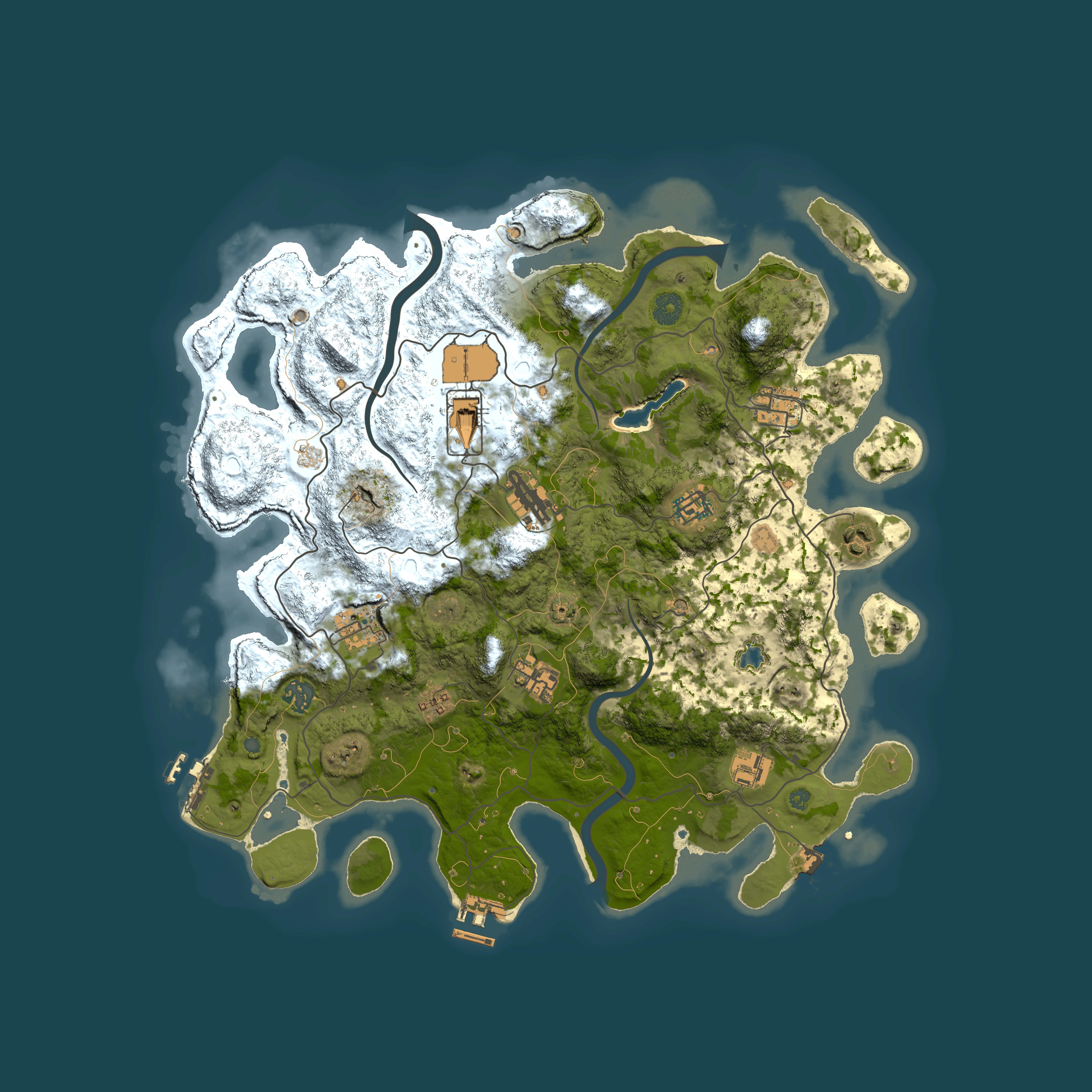 Full top-down render of Rust map seed 1980396986, 4000x4000m