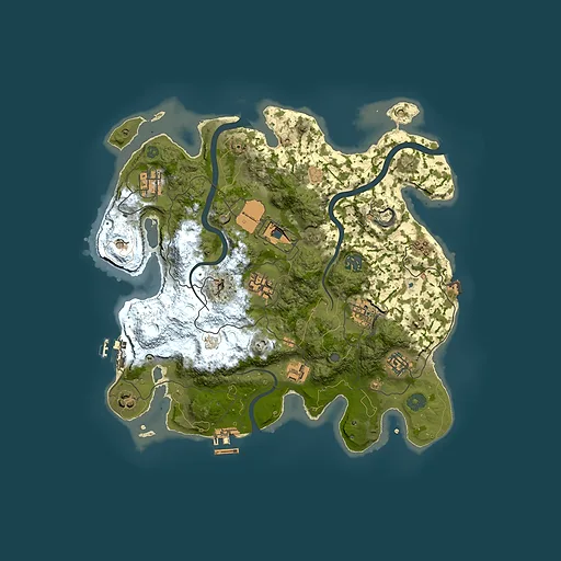 Rust map seed 155566414, 3500x3500m top-down preview