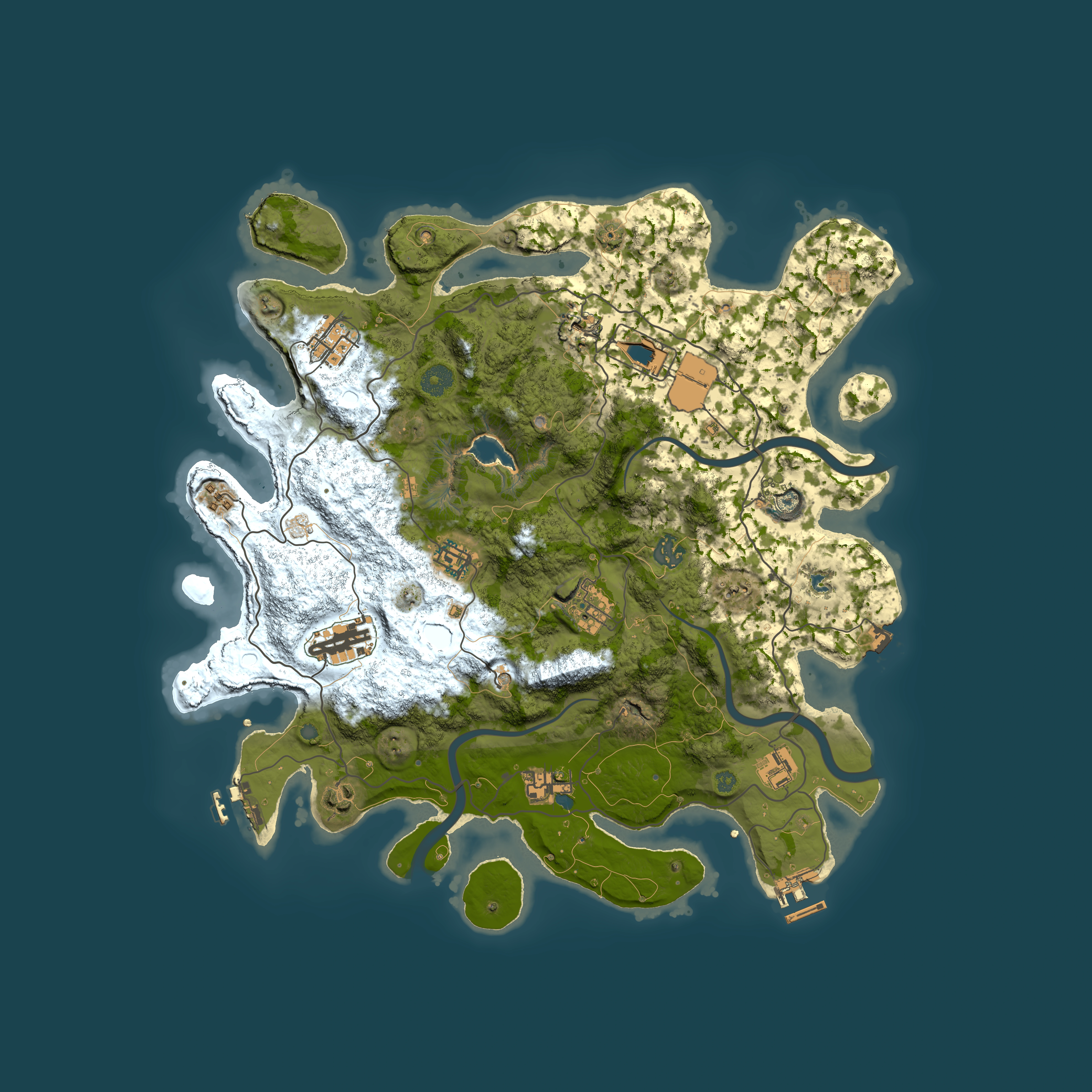 Full top-down render of Rust map seed 1785419006, 4000x4000m