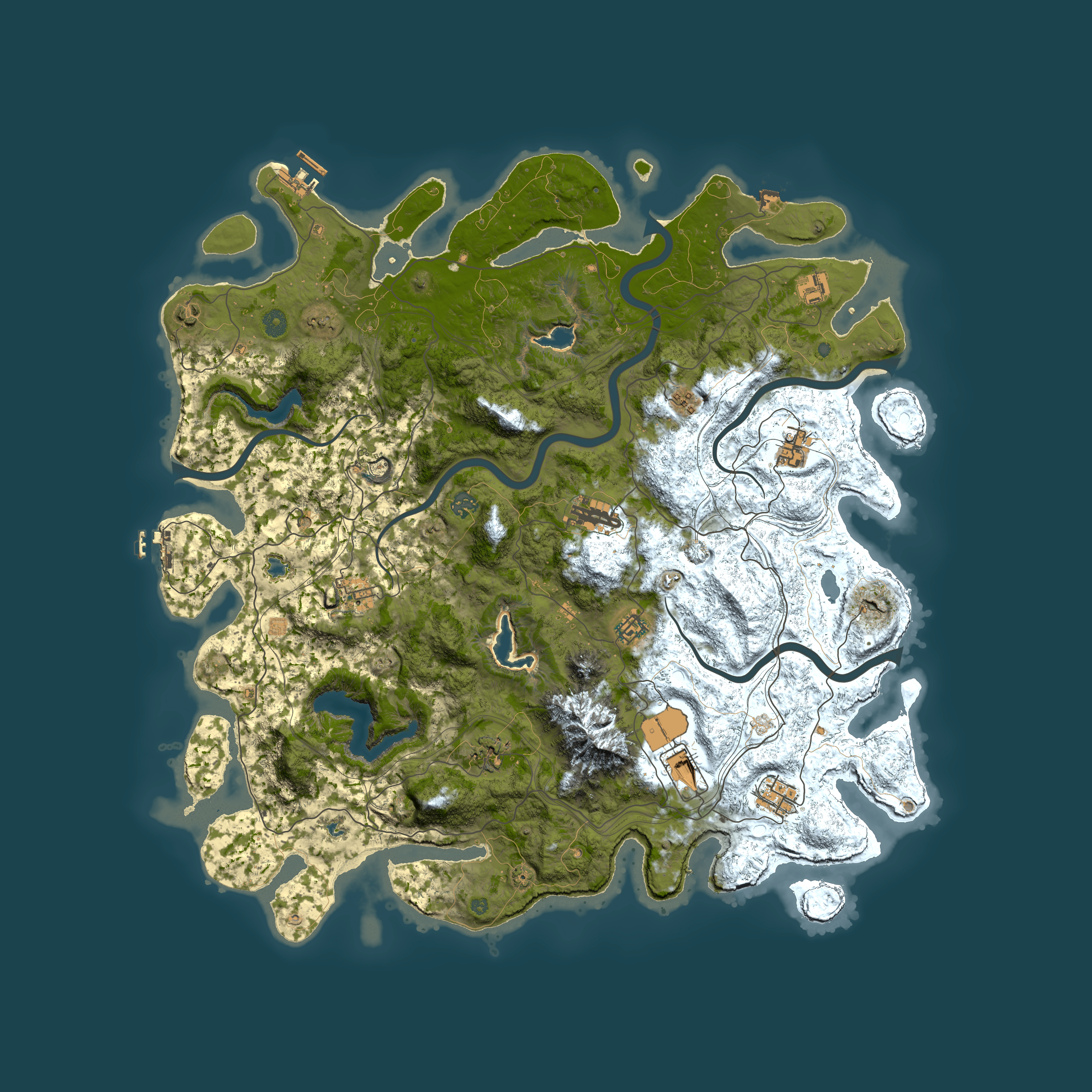 Full top-down render of Rust map seed 849454137, 5000x5000m